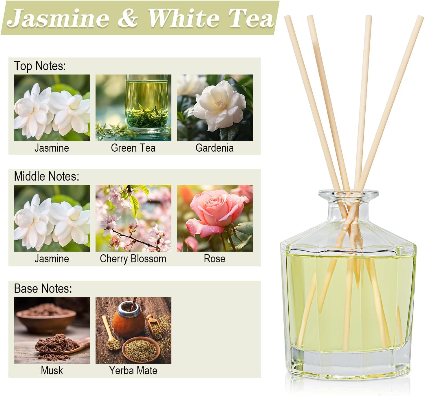 Lodeur Vill Jasmine White Tea Reed Diffuser Set