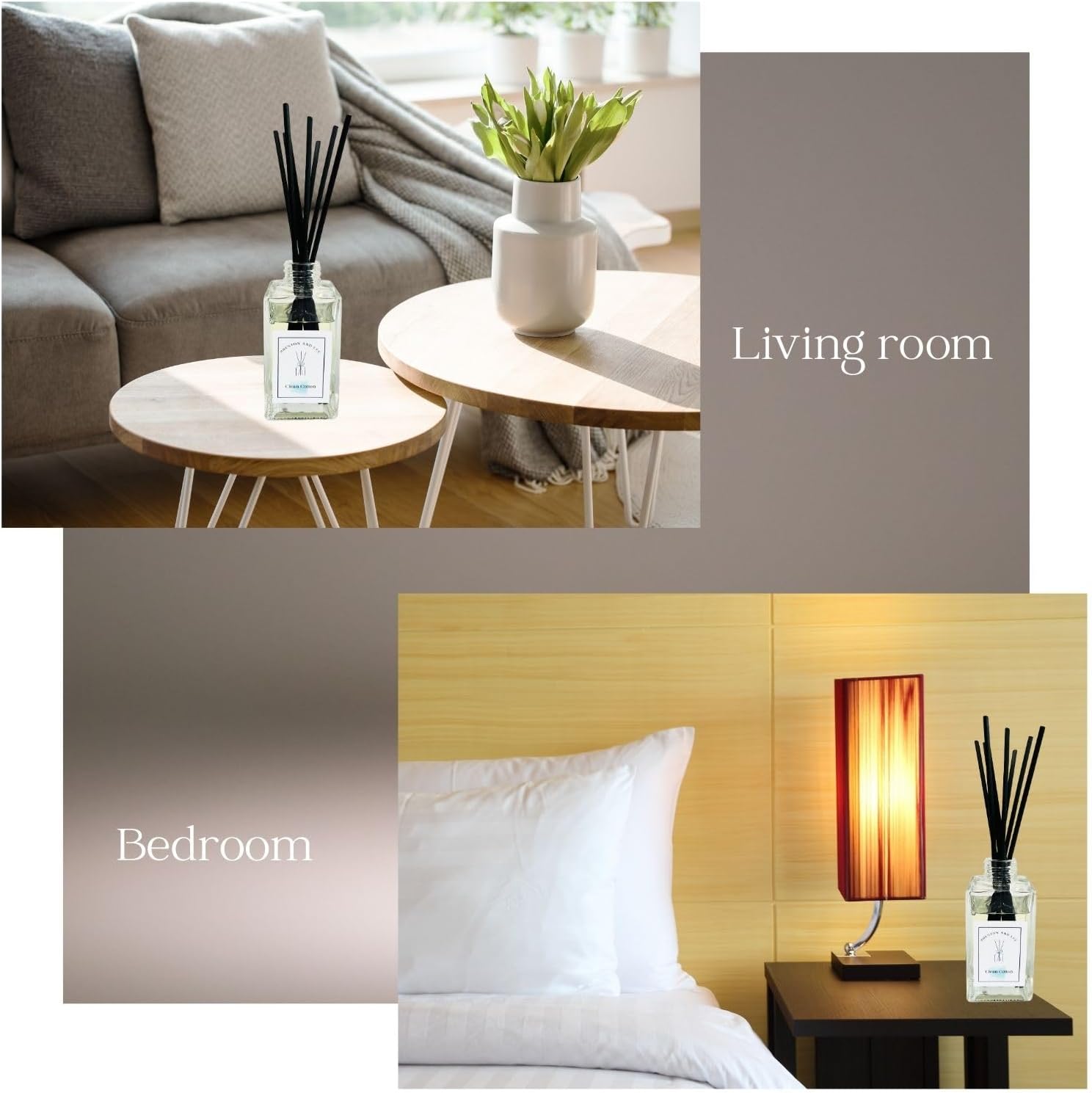 Preston and Lee Reed Diffuser Set 100ml Clean Cotton Scented