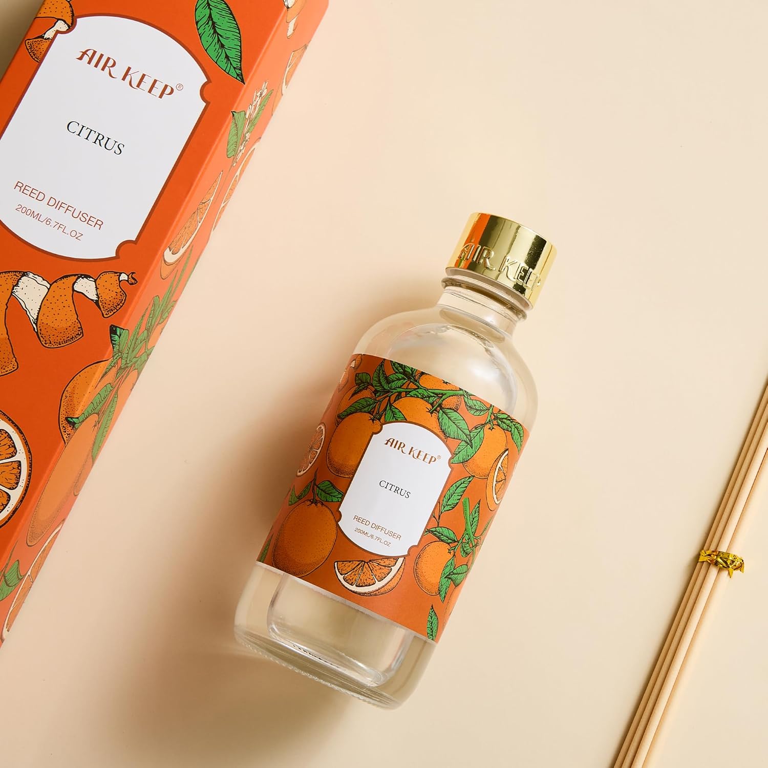 Airkeep Citrus Reed Diffuser Oil Set with Sticks 200ml