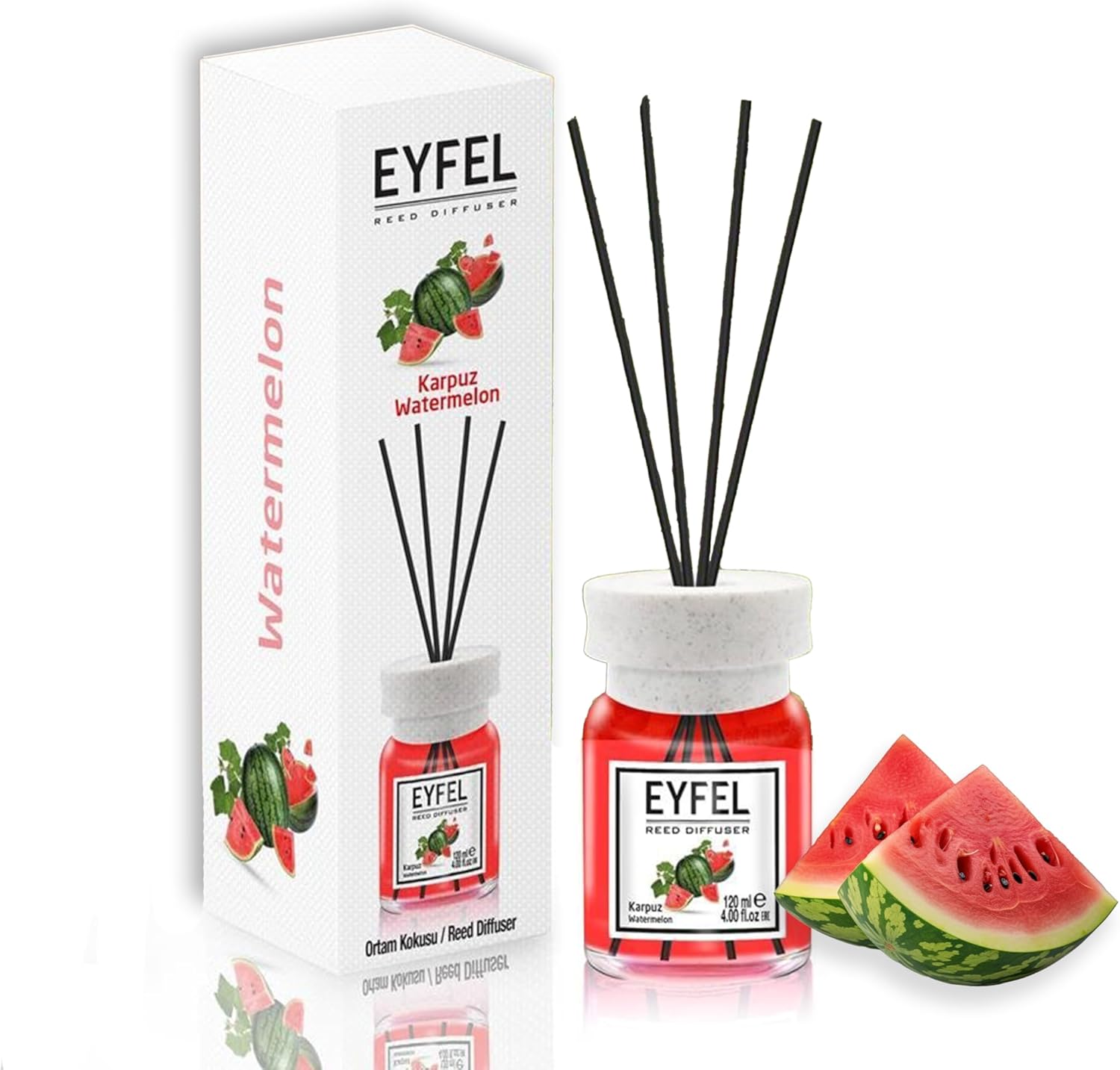 EYFEL Watermelon Reed Diffuser Set 405 Fl Oz