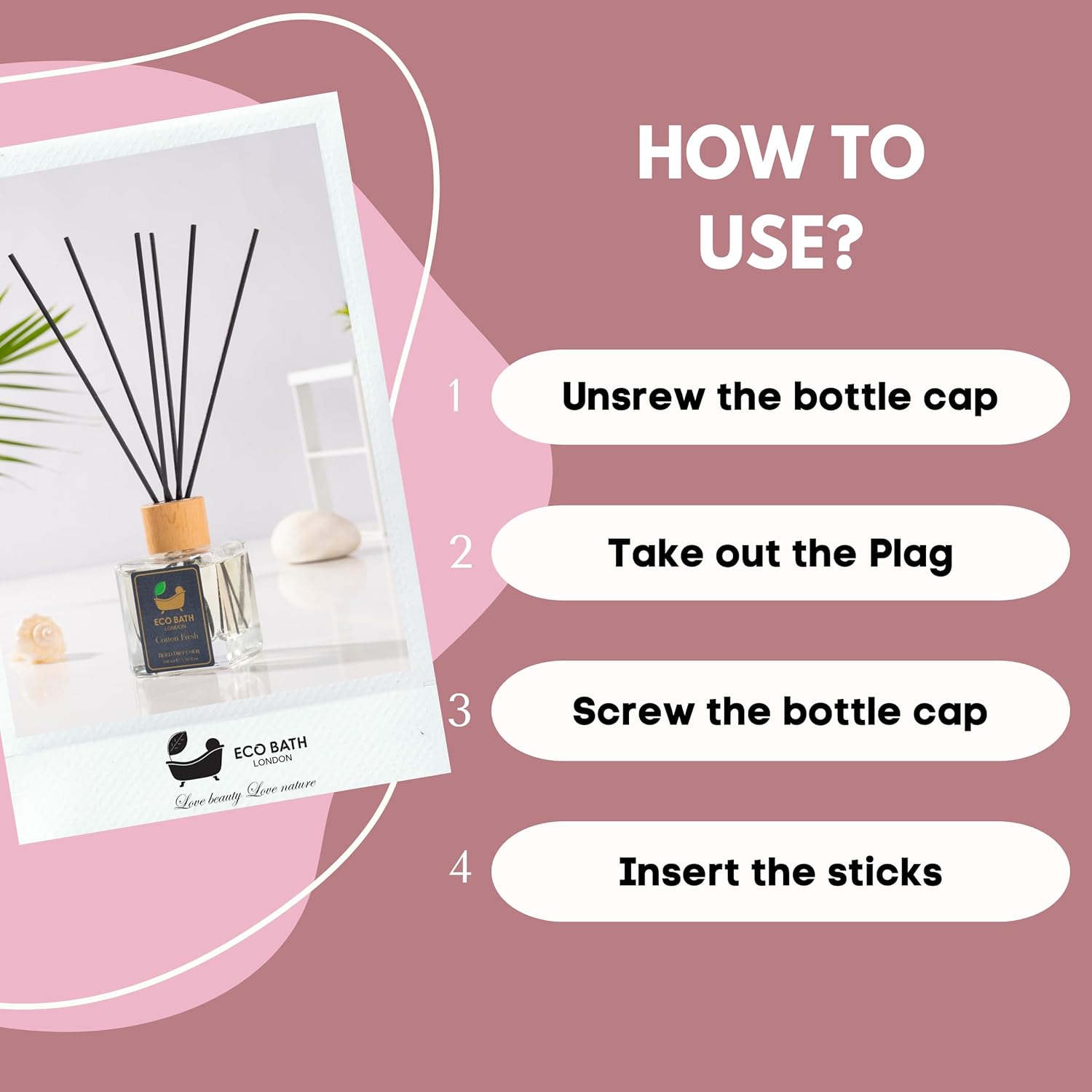Eco Bath London Reed Diffuser Set - Cotton Fresh
