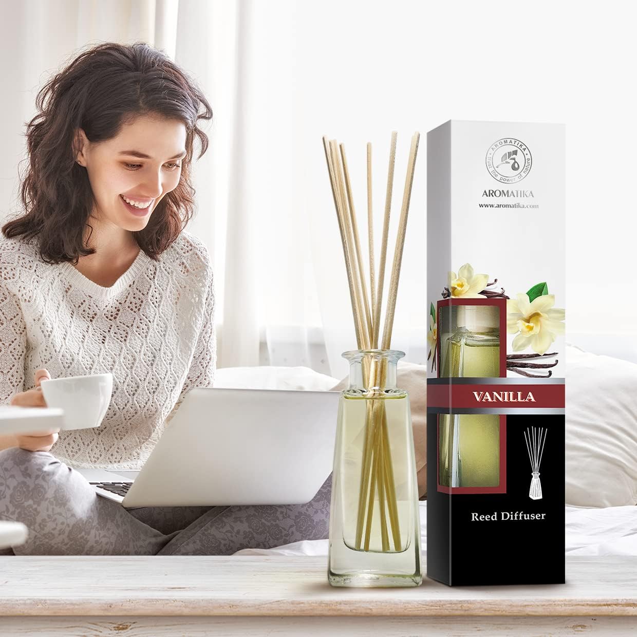 Vanilla Essential Oil Reed Diffuser Set - 3 x 100ml