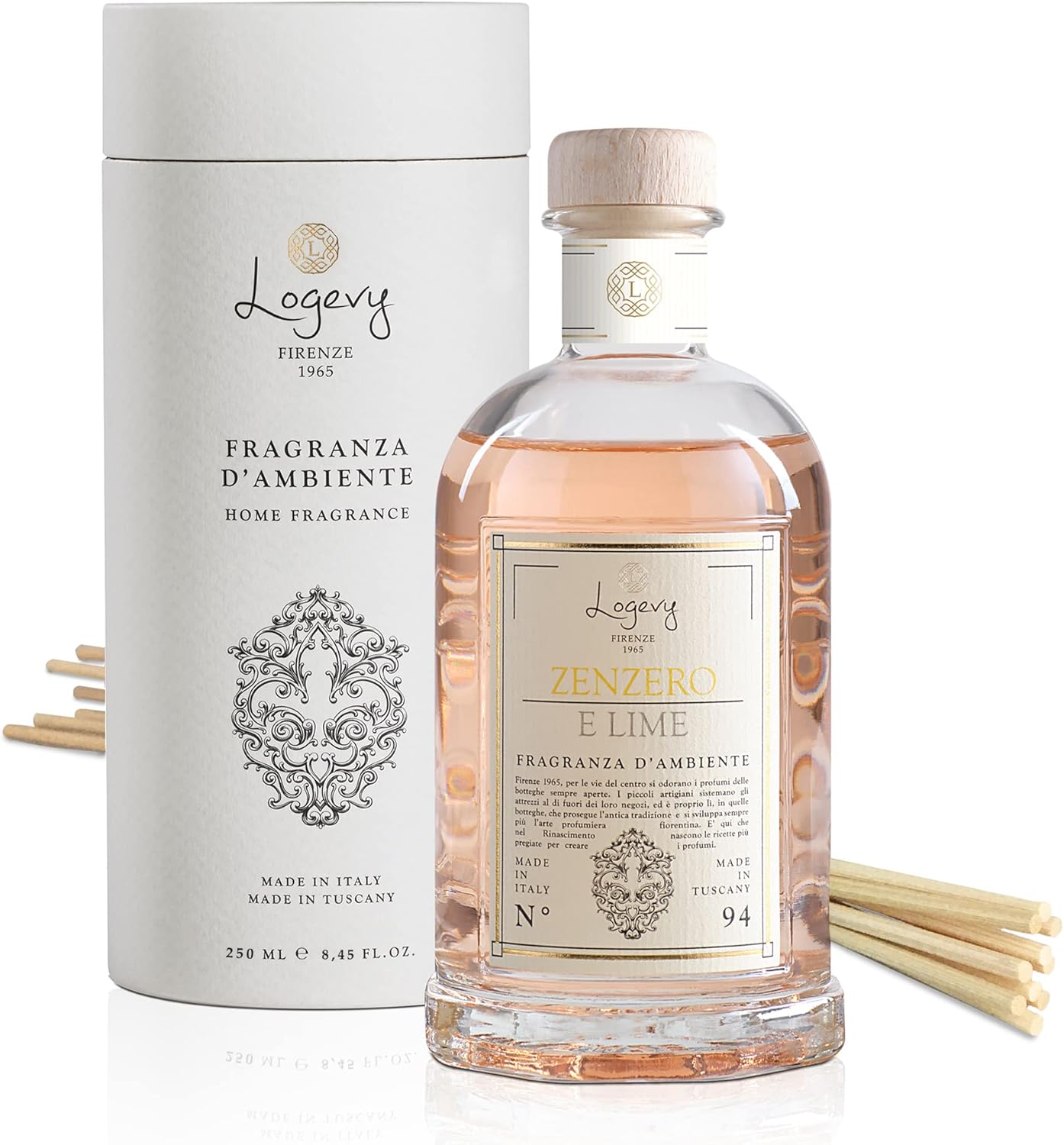 Logevy Firenze 1965 Ginger Lime Reed Diffuser Set