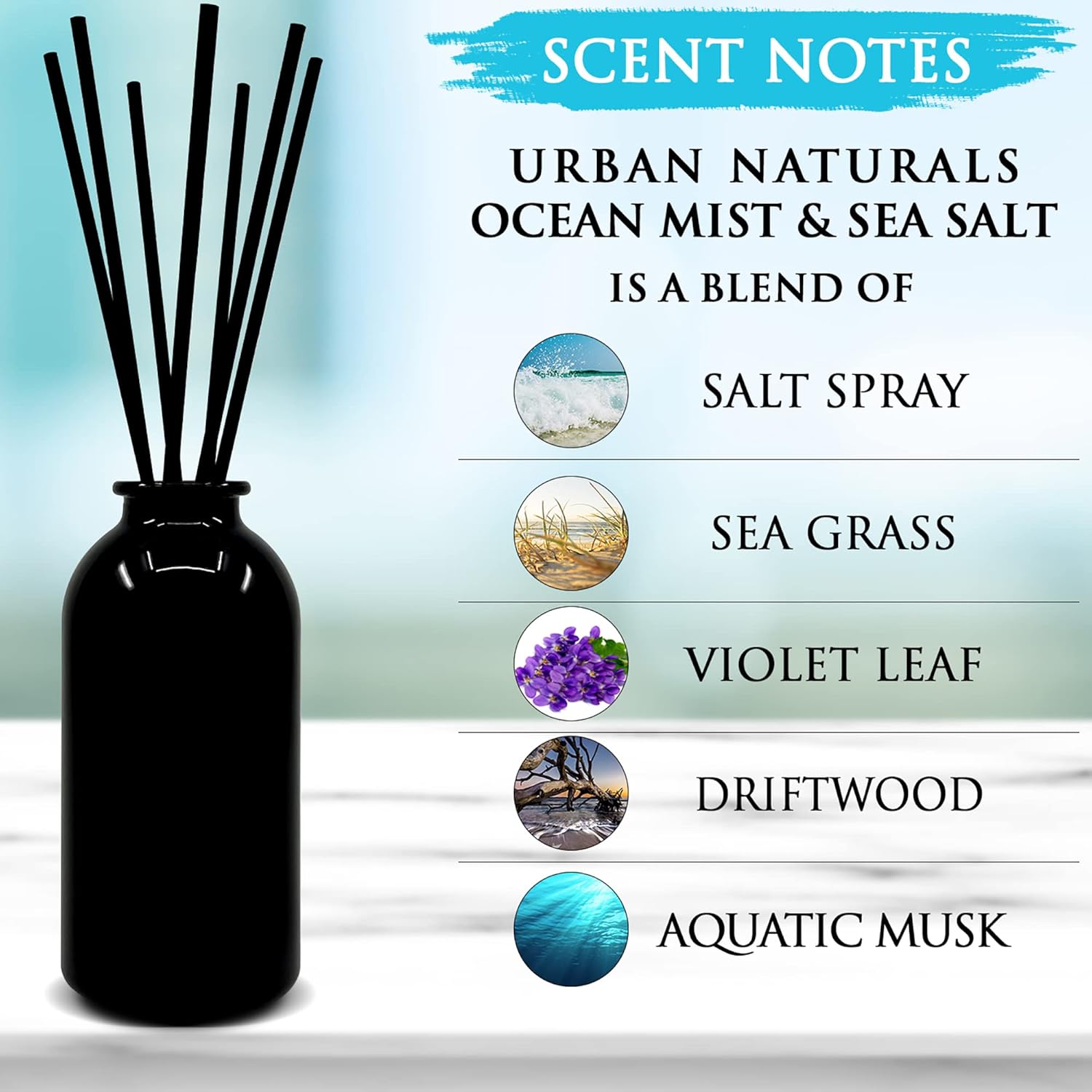 Urban Naturals Ocean Mist Sea Salt Reed Diffuser Set