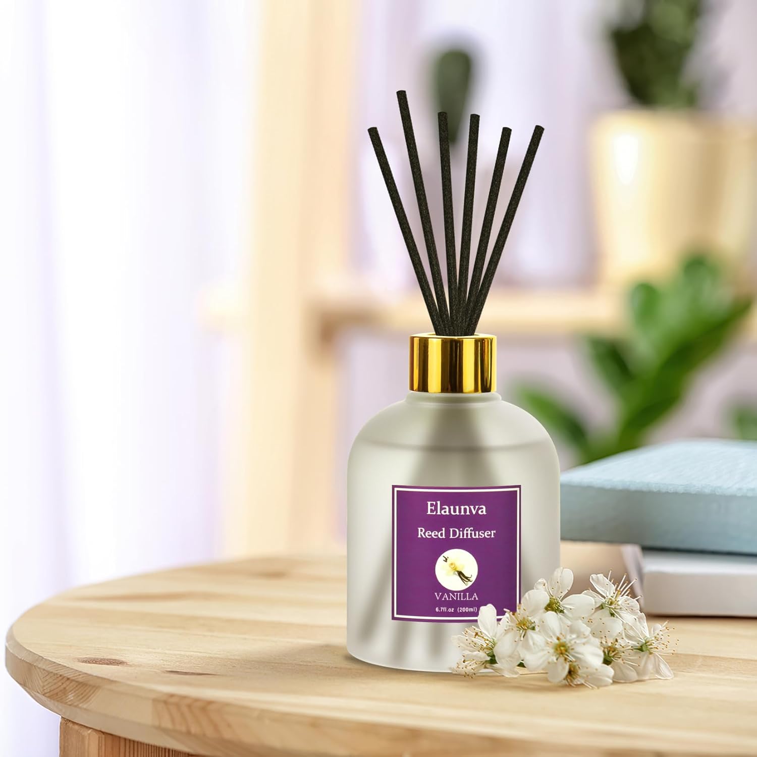 Vanilla Reed Diffuser Set with 8 Sticks