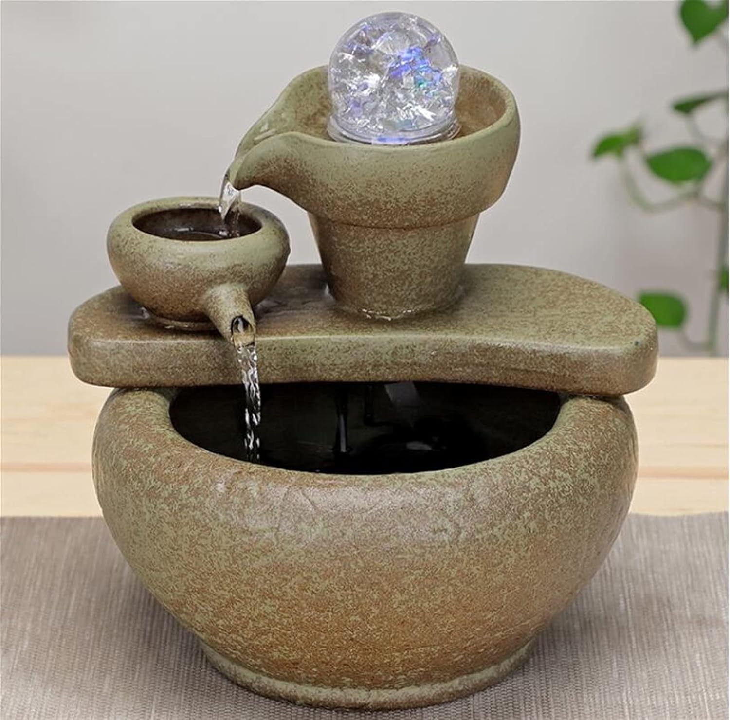 ONEEL Ceramic Tabletop Fountain with Ball
