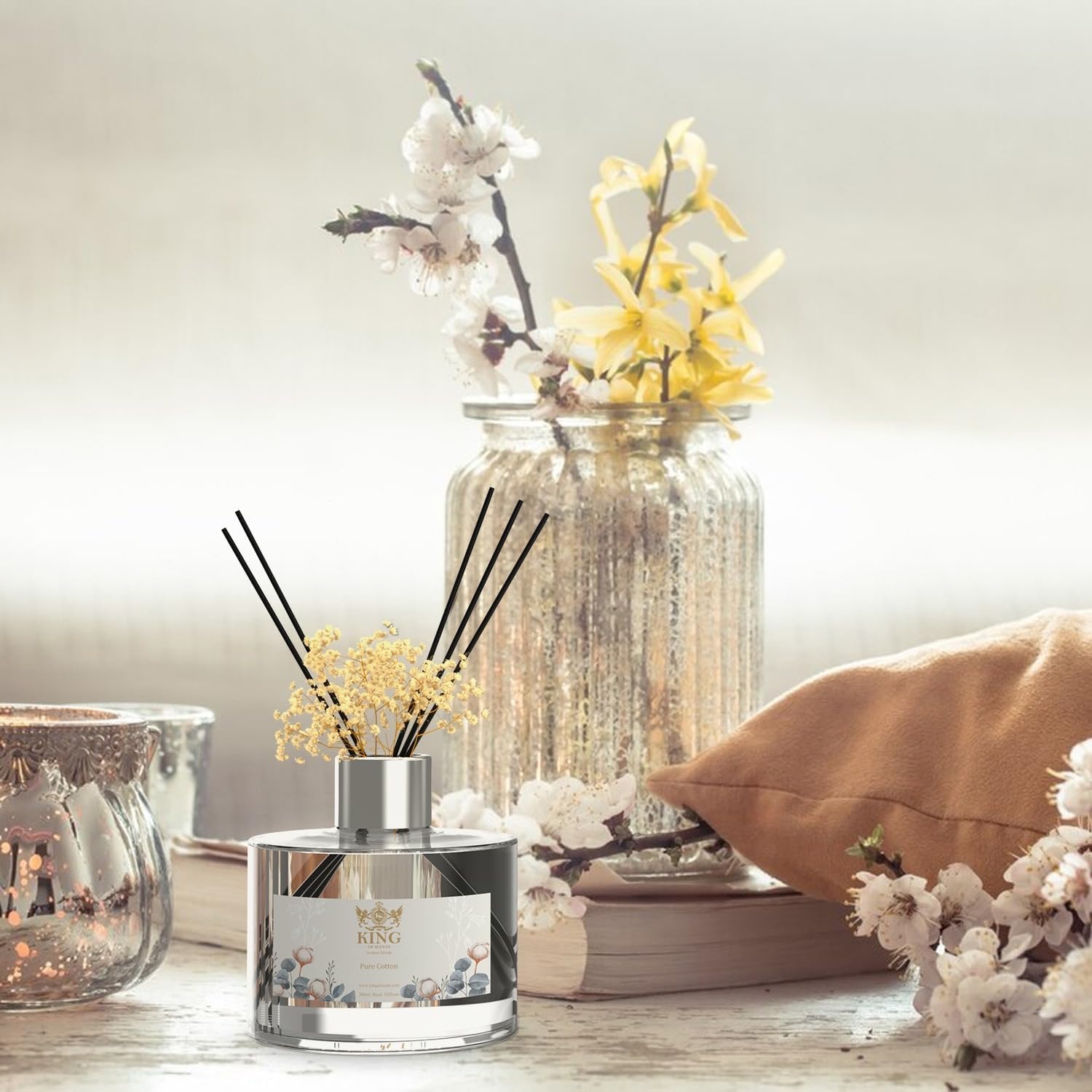 KING OF SCENTS 200ml Pure Cotton Reed Diffuser Set Pack of 3