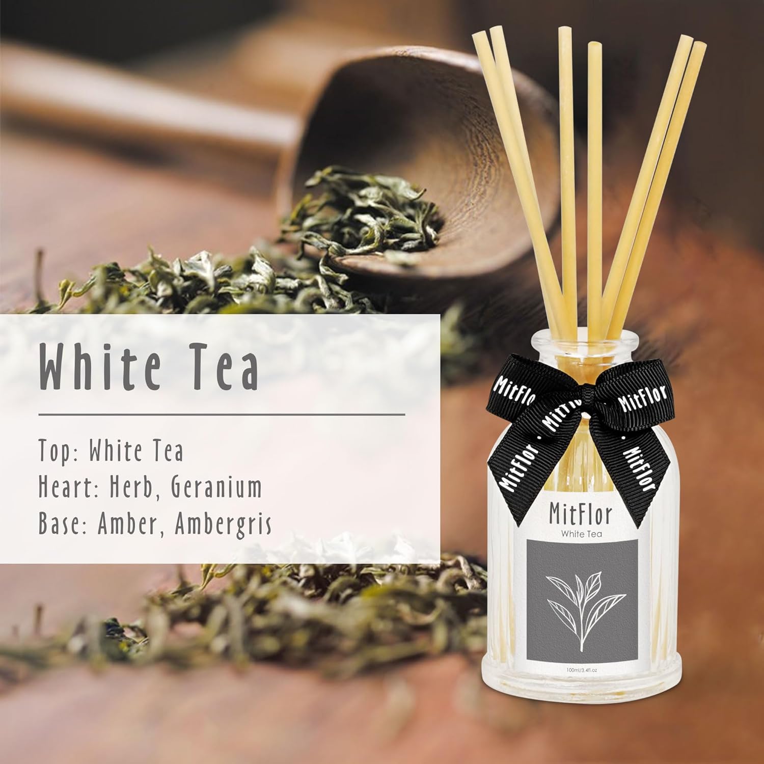 MitFlor White Tea Reed Diffuser Set - 100ml