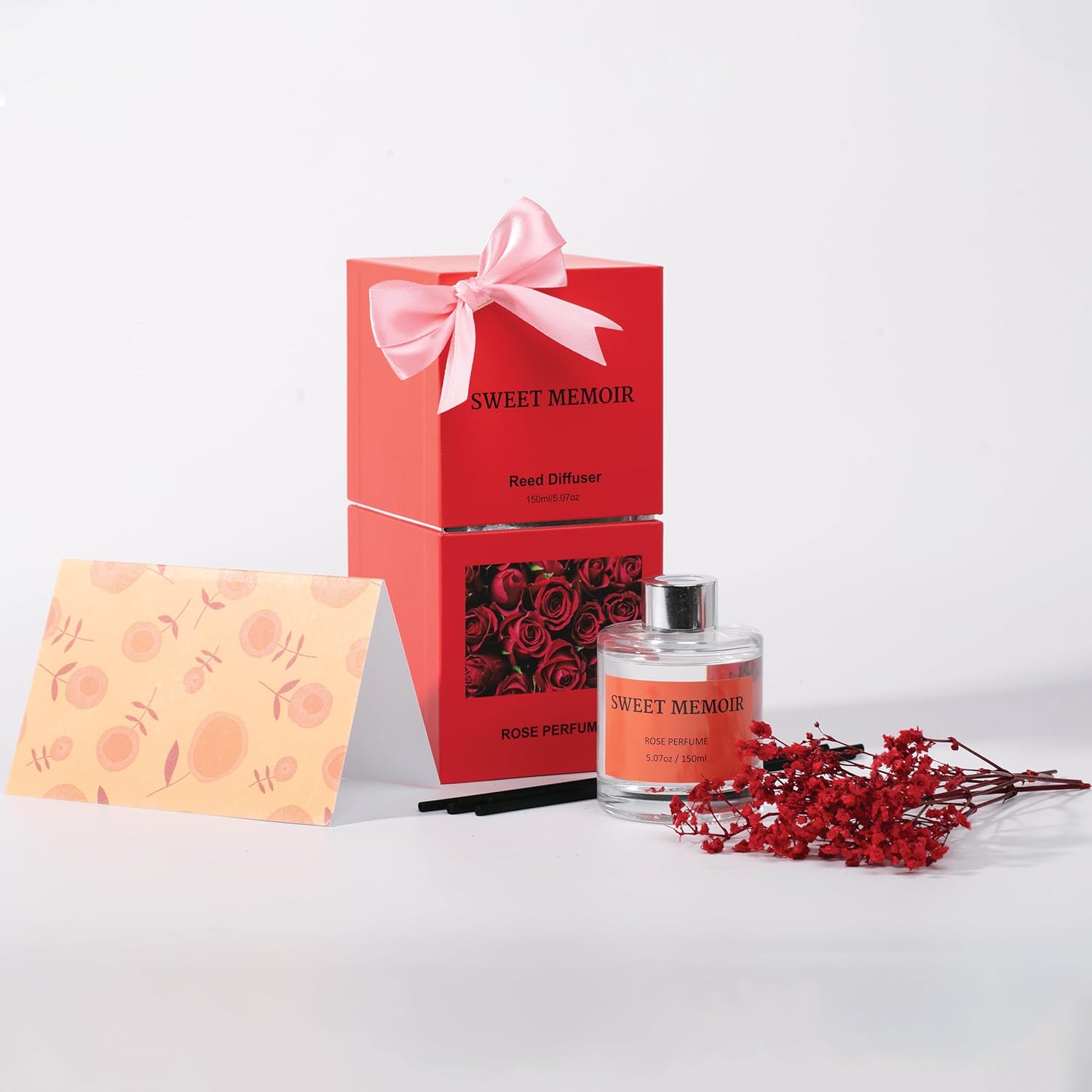 Essential Oil Reed Diffuser Set with Rose Fragrance