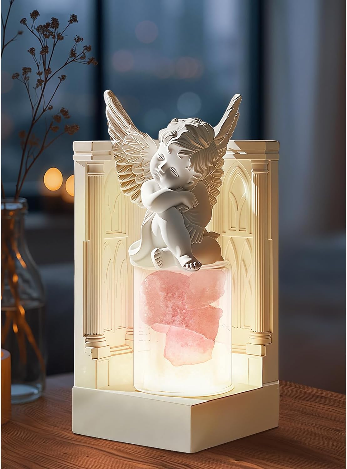 Handmade Gypsum Aroma Lamp with 3 Color Lighting