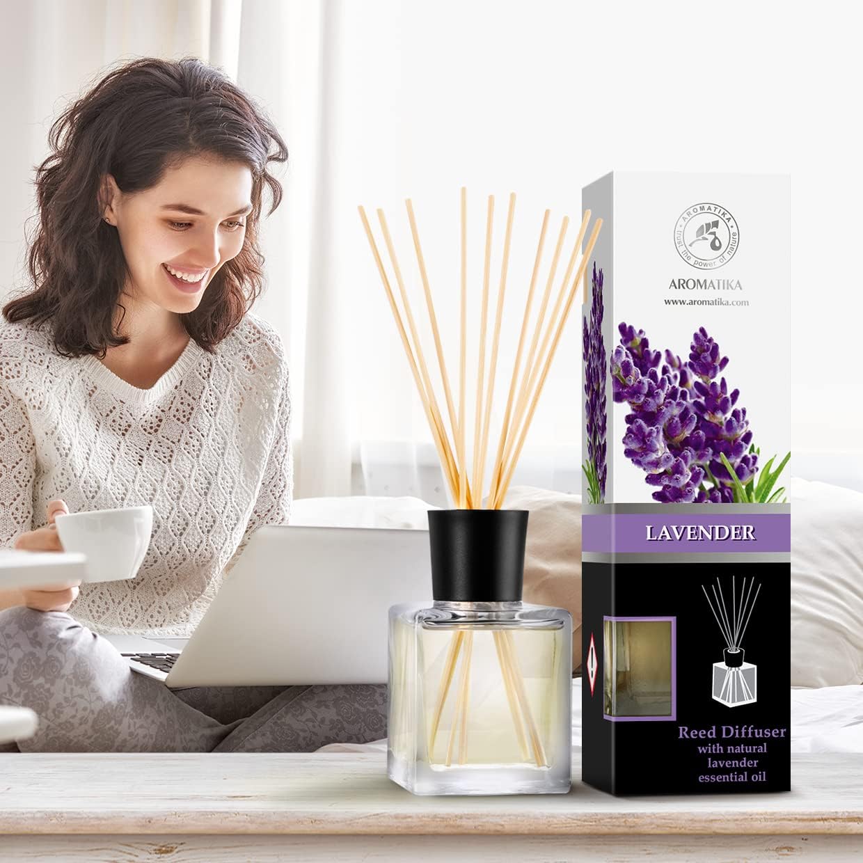 Lavender Reed Diffuser Set - 68 Fl Oz Natural Aroma