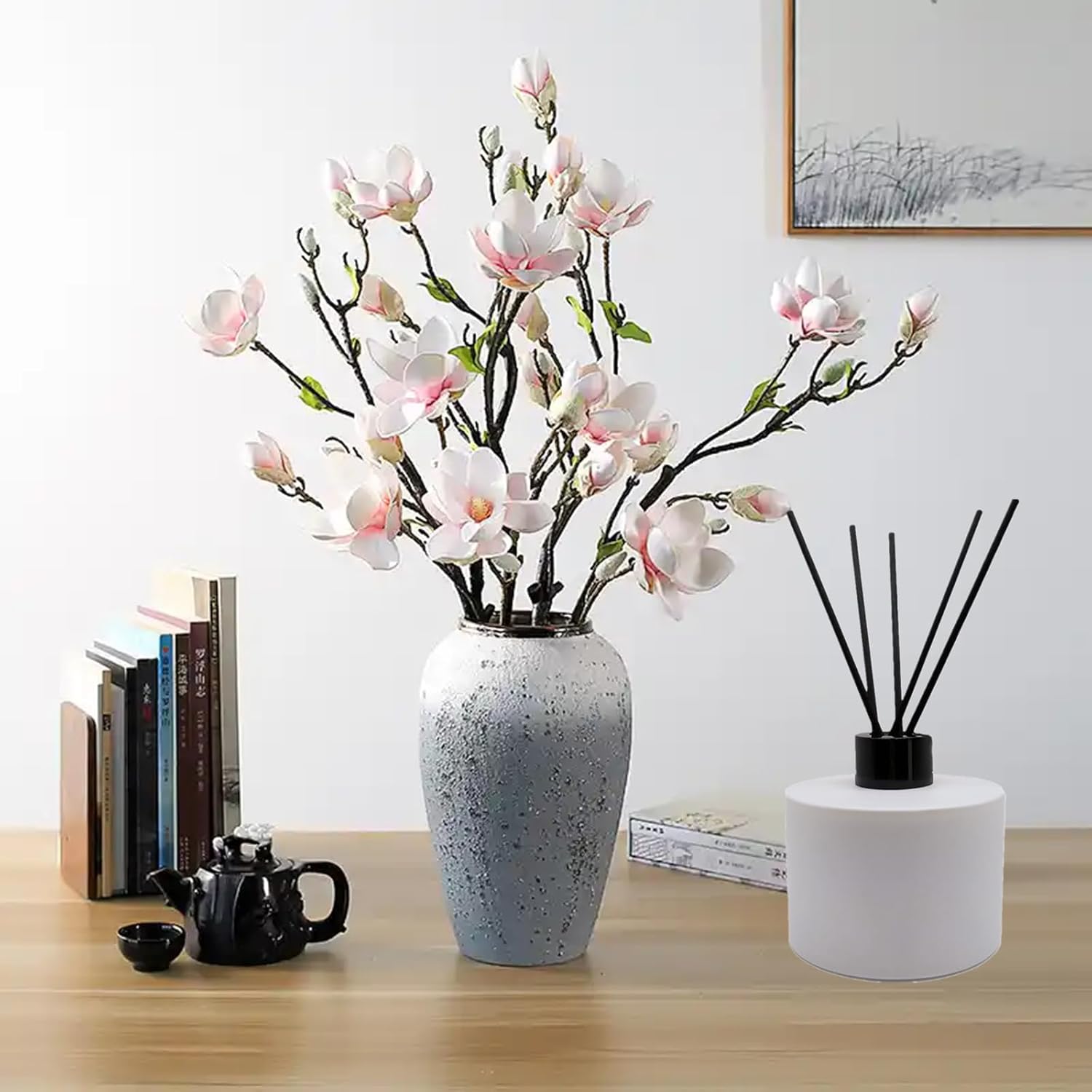 2PCS 200ml Matte White Reed Diffuser Set