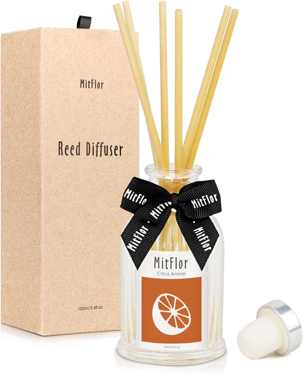 Citrus Amber Reed Diffuser Set by MitFlor