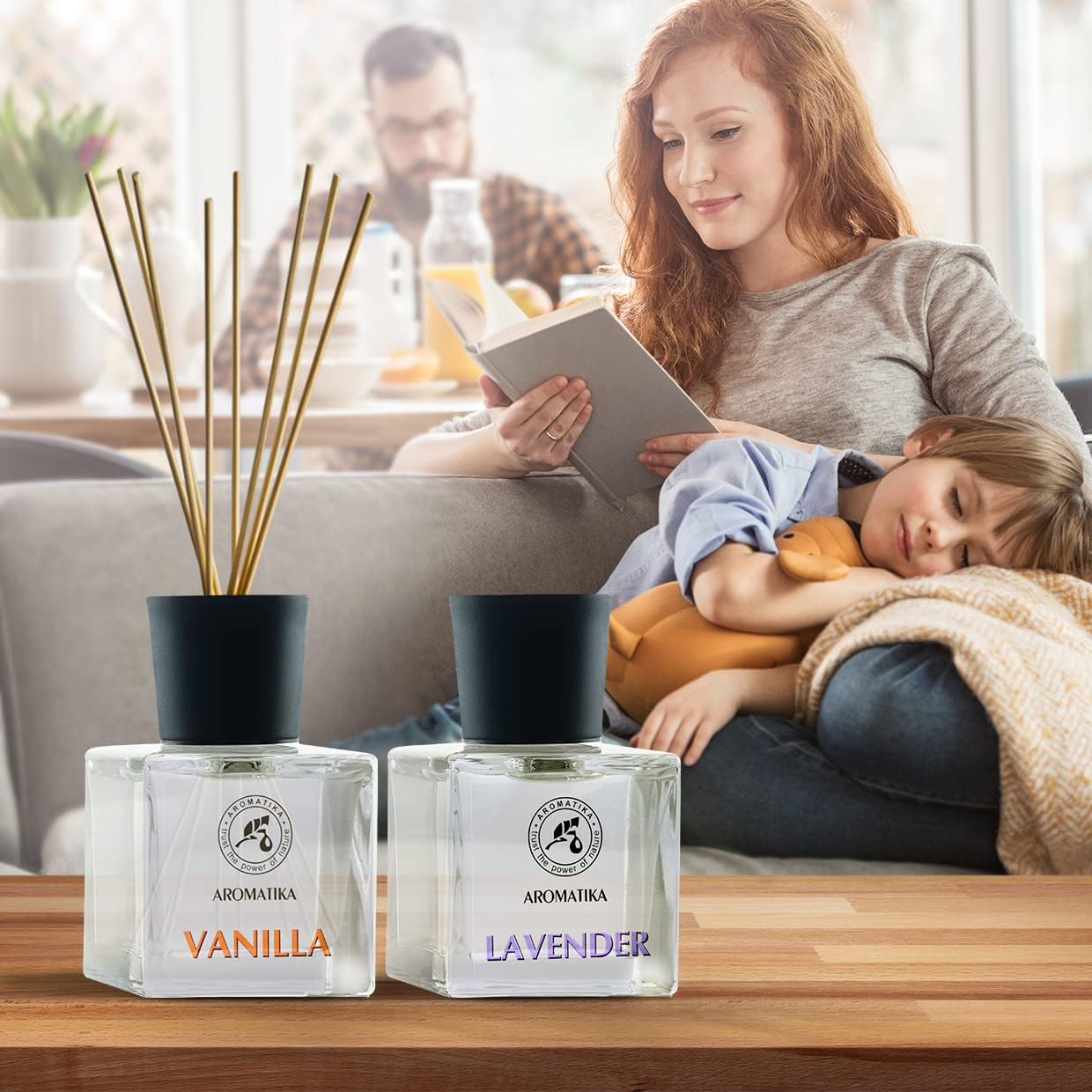 Vanilla Lavender Reed Diffuser Set with Essential Oil