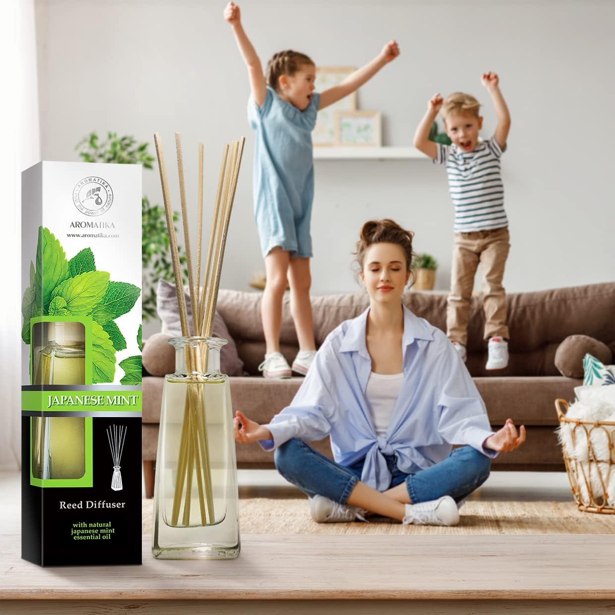 AROMATIKA Japanese Mint Reed Diffuser 34 Fl Oz