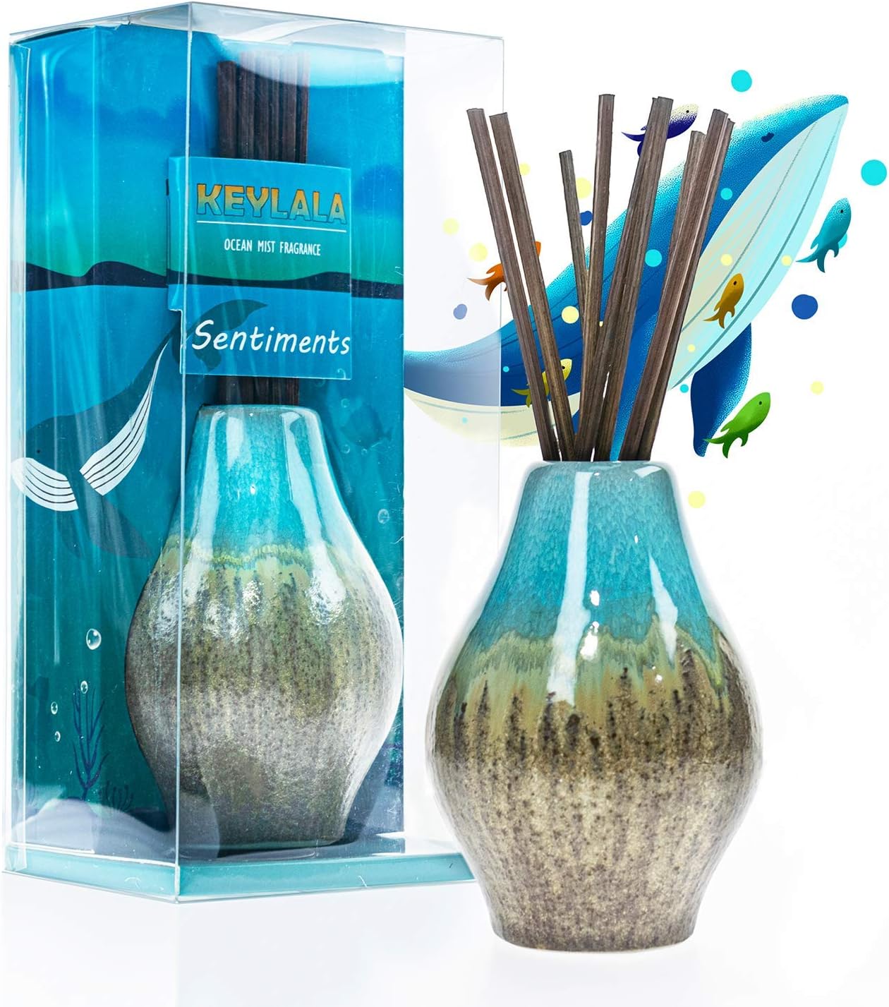 Ocean Mist Reed Diffuser Set - 8 Sticks 17 Fl Oz Oil