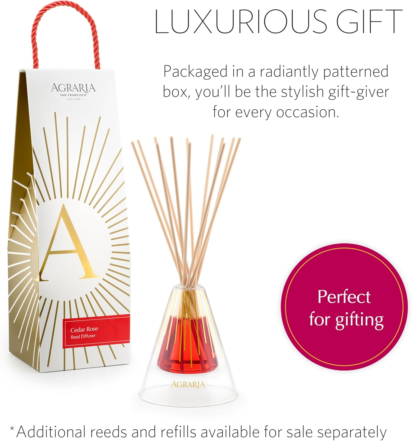 Agraria Cedar Rose Reed Diffuser Set