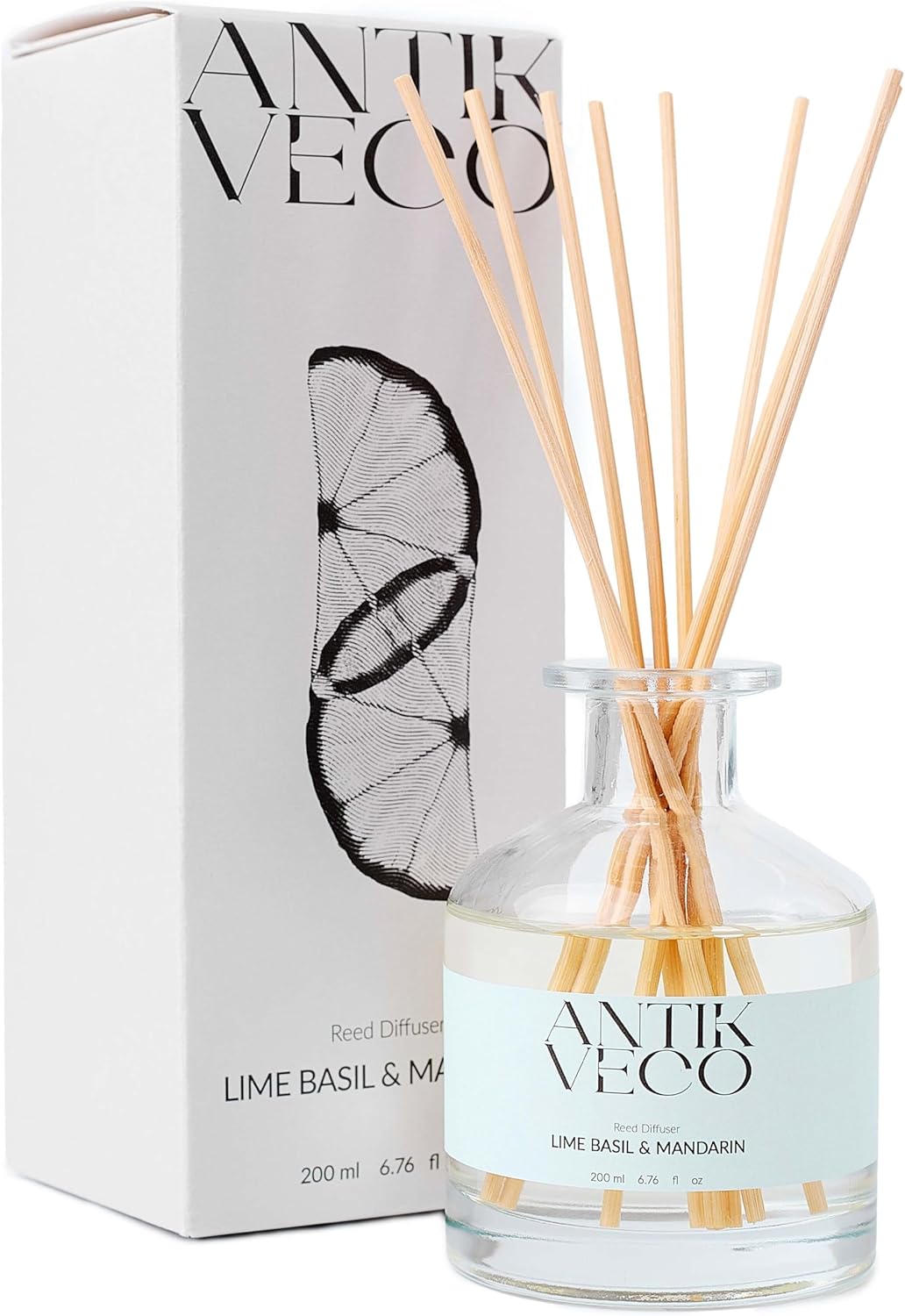 Lime Basil Mandarin Reed Diffuser Set - 67 Fl Oz - 8 Rattan Sticks
