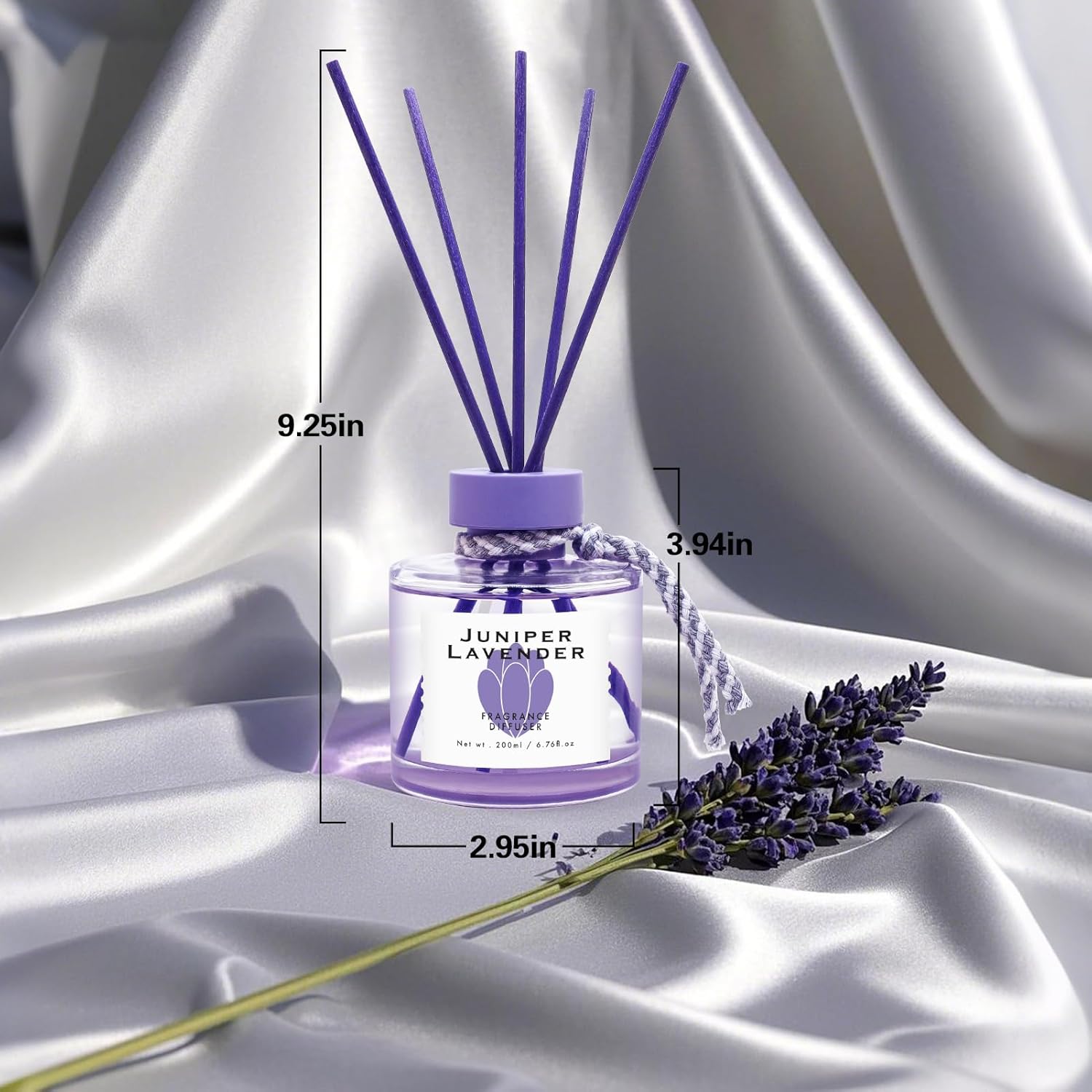 BEHAZEER Juniper Lavender Reed Diffuser Set 677OZ Large Capacity