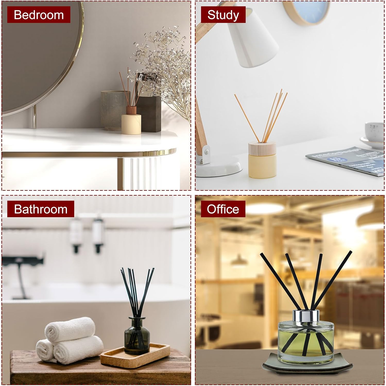 HARFINGTON 4Pcs 500Ml Empty Glass Diffuser Bottle Set