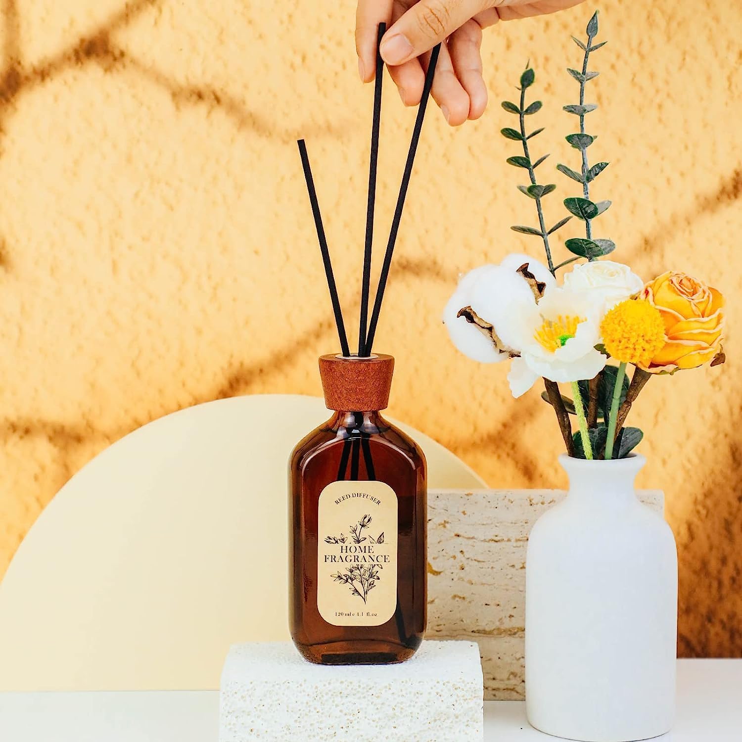 LA BELLEFE Reed Diffuser Set Lemongrass Lime 6 Sticks