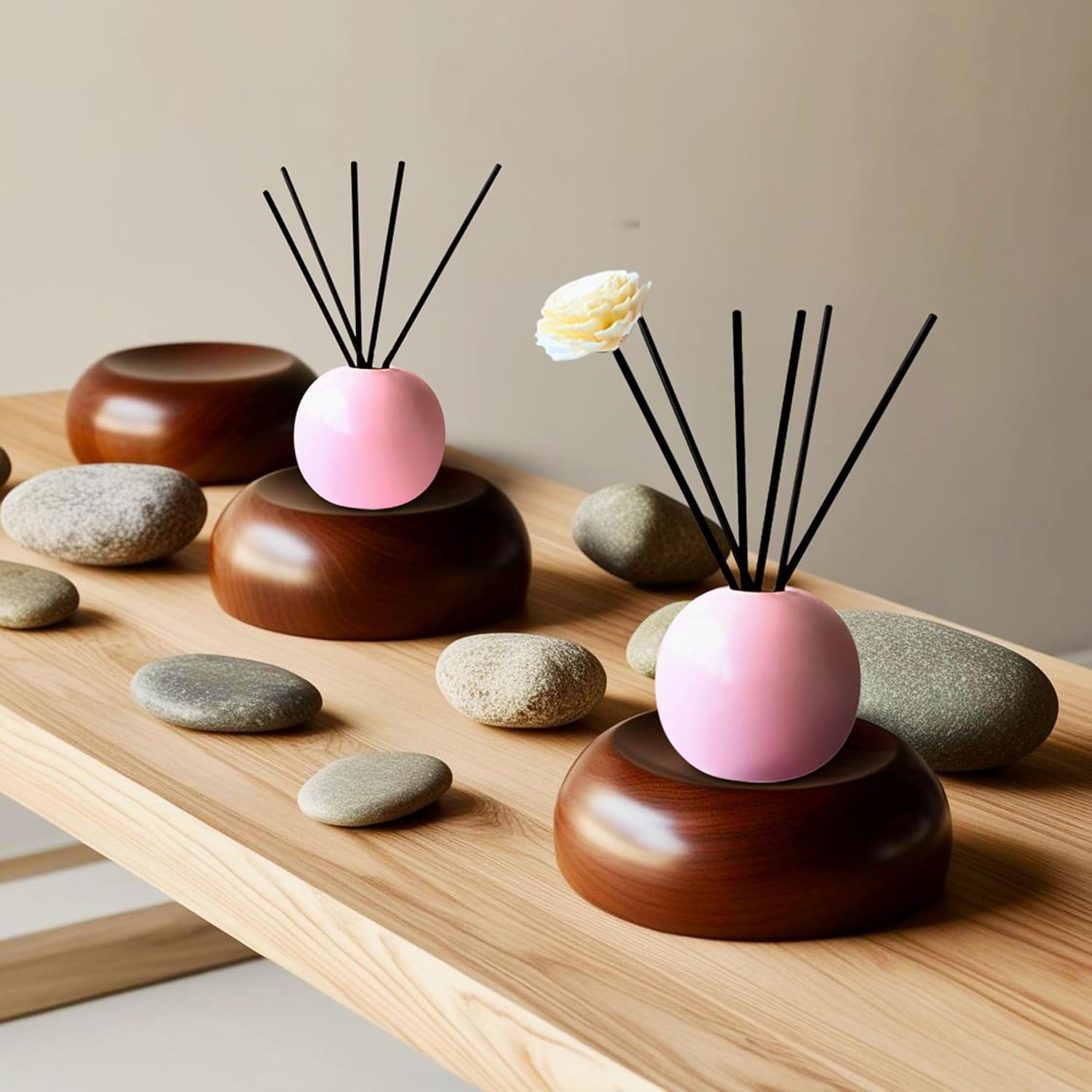 Ampure Rose Fragrance Ceramic Reed Diffuser Set