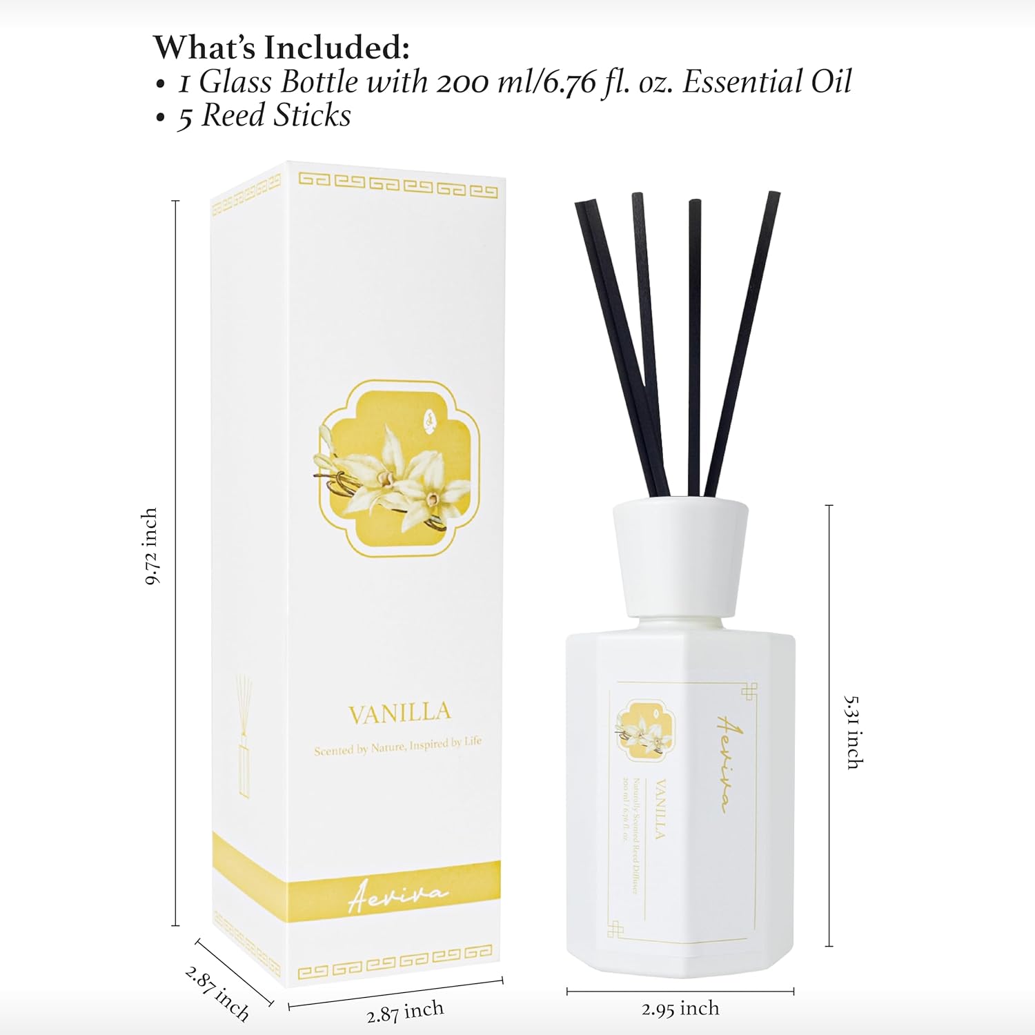 Aeviva Vanilla Reed Diffuser Set 67 oz