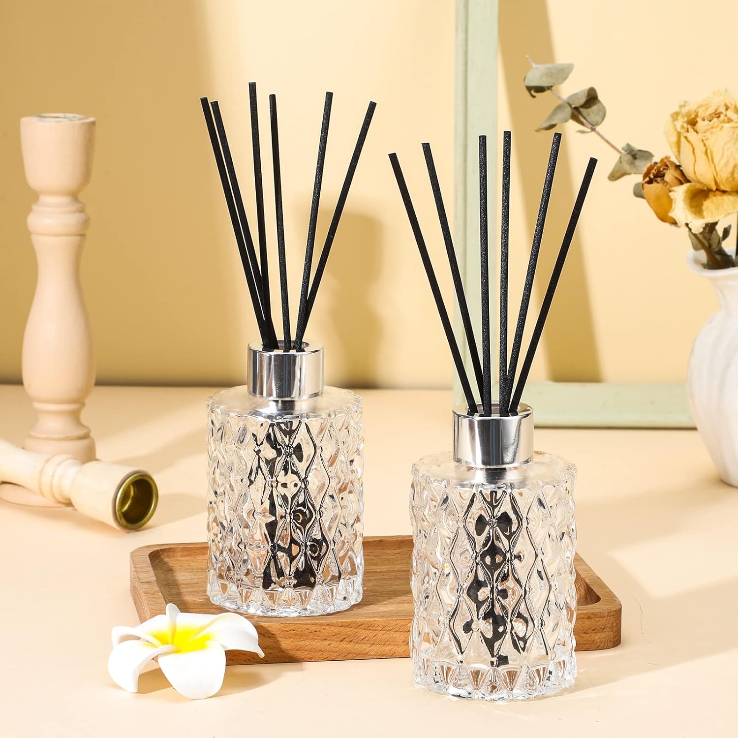Norme 6-Piece Glass Reed Diffuser Set with Sticks and Caps