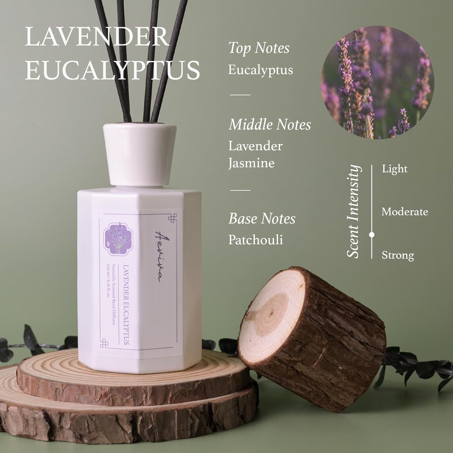 Aeviva Reed Diffuser Set with Lavender Eucalyptus Scent