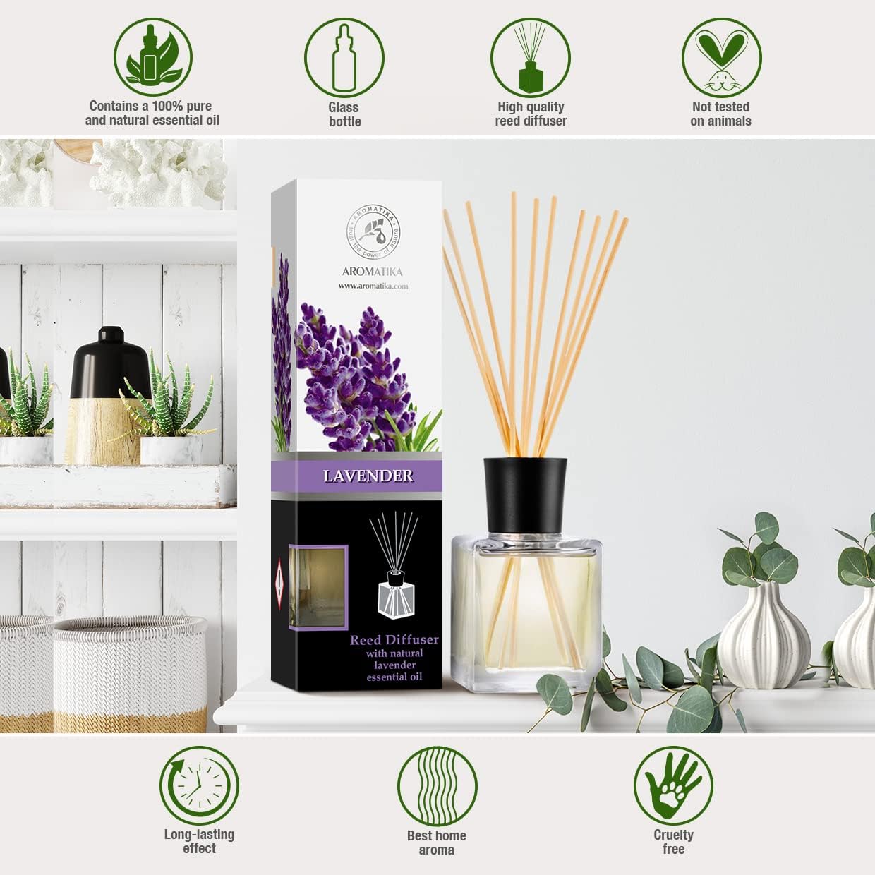 Lavender Reed Diffuser Set - 68 Fl Oz Natural Aroma