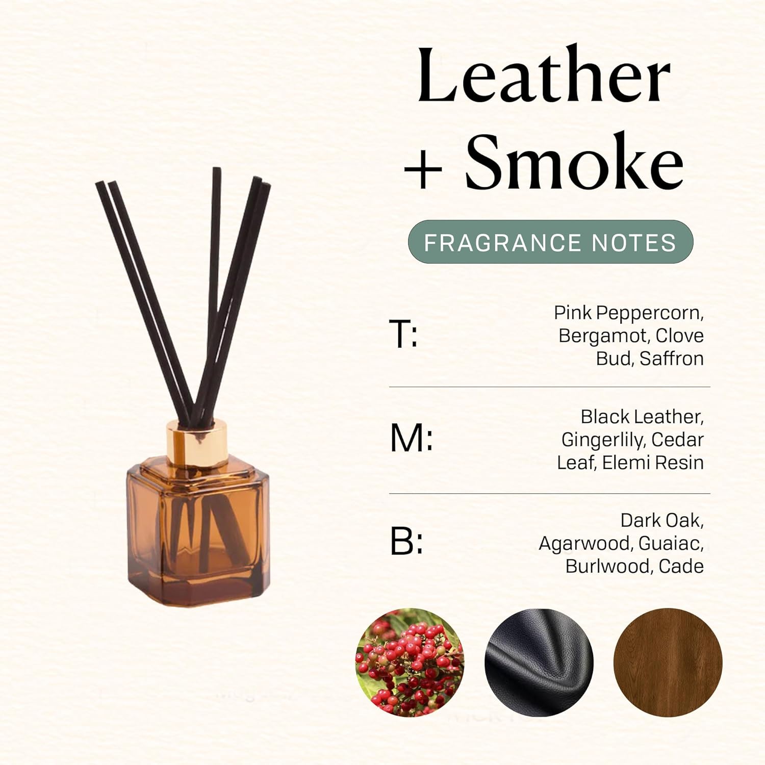 Paddywax Botanica Reed Diffuser in Amber Glass Bottle