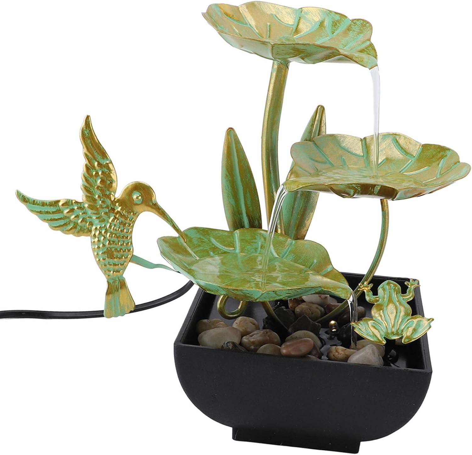 Zen Water Fountain Desk Fountain with USB Decor and LED Lighting