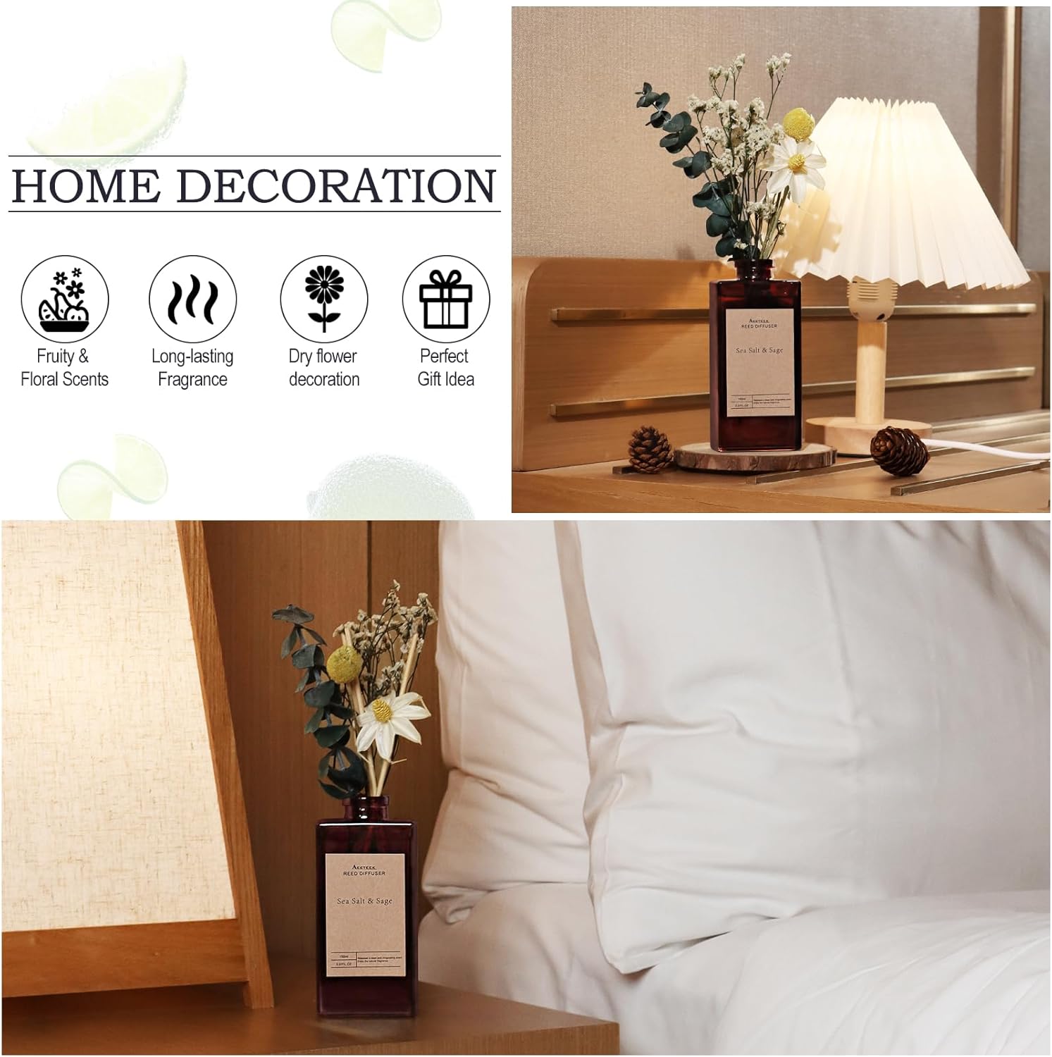Aeeteek Reed Diffuser Set Sea Salt Sage