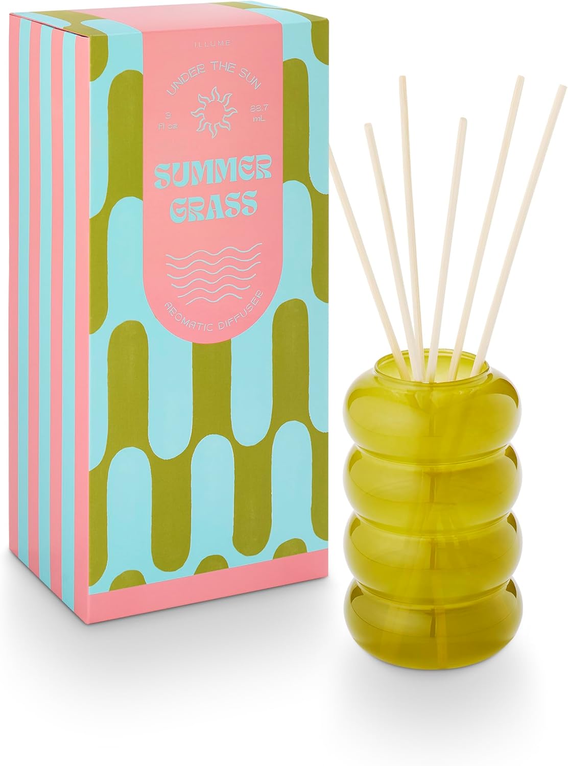 Illume Summer Grass Aromatic Reed Diffuser Set
