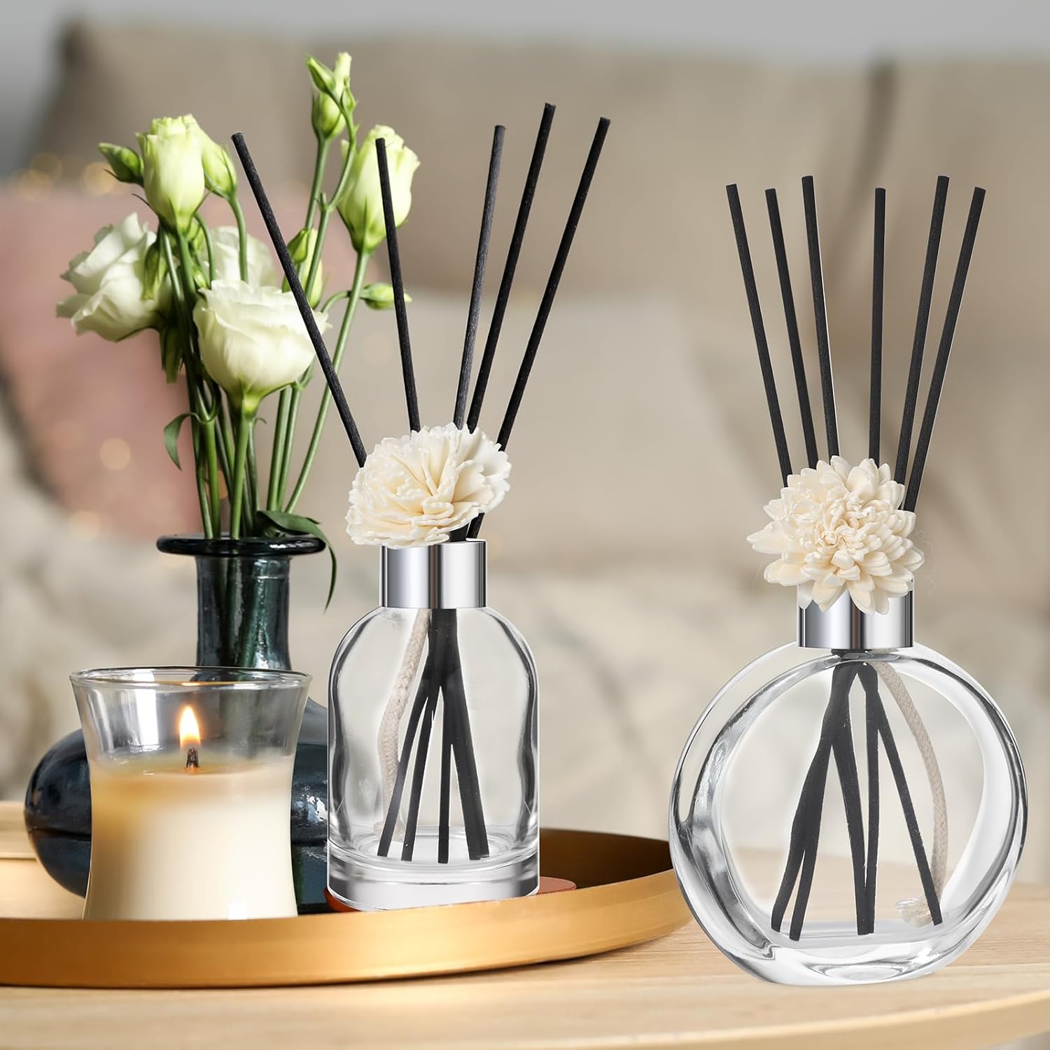 Tanlade 10 Piece Reed Diffuser Set Empty Bottles and Accessories