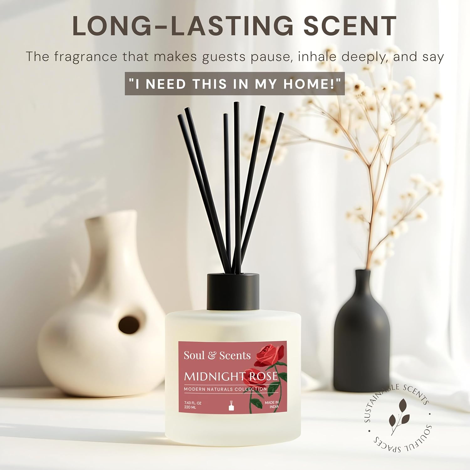 Soul Scents Midnight Rose Reed Diffuser Set