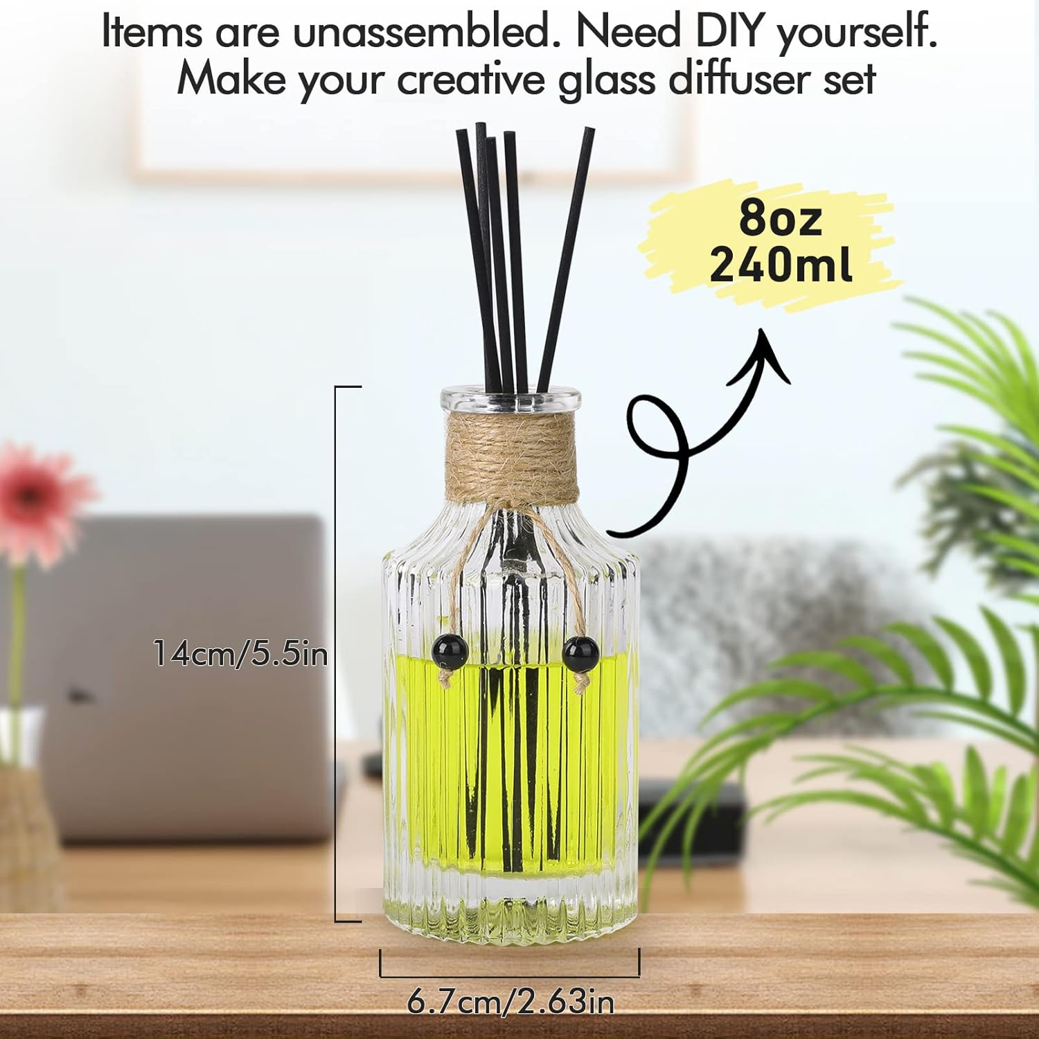 INFTYLE 8oz Reed Diffuser Bottle Set of 4