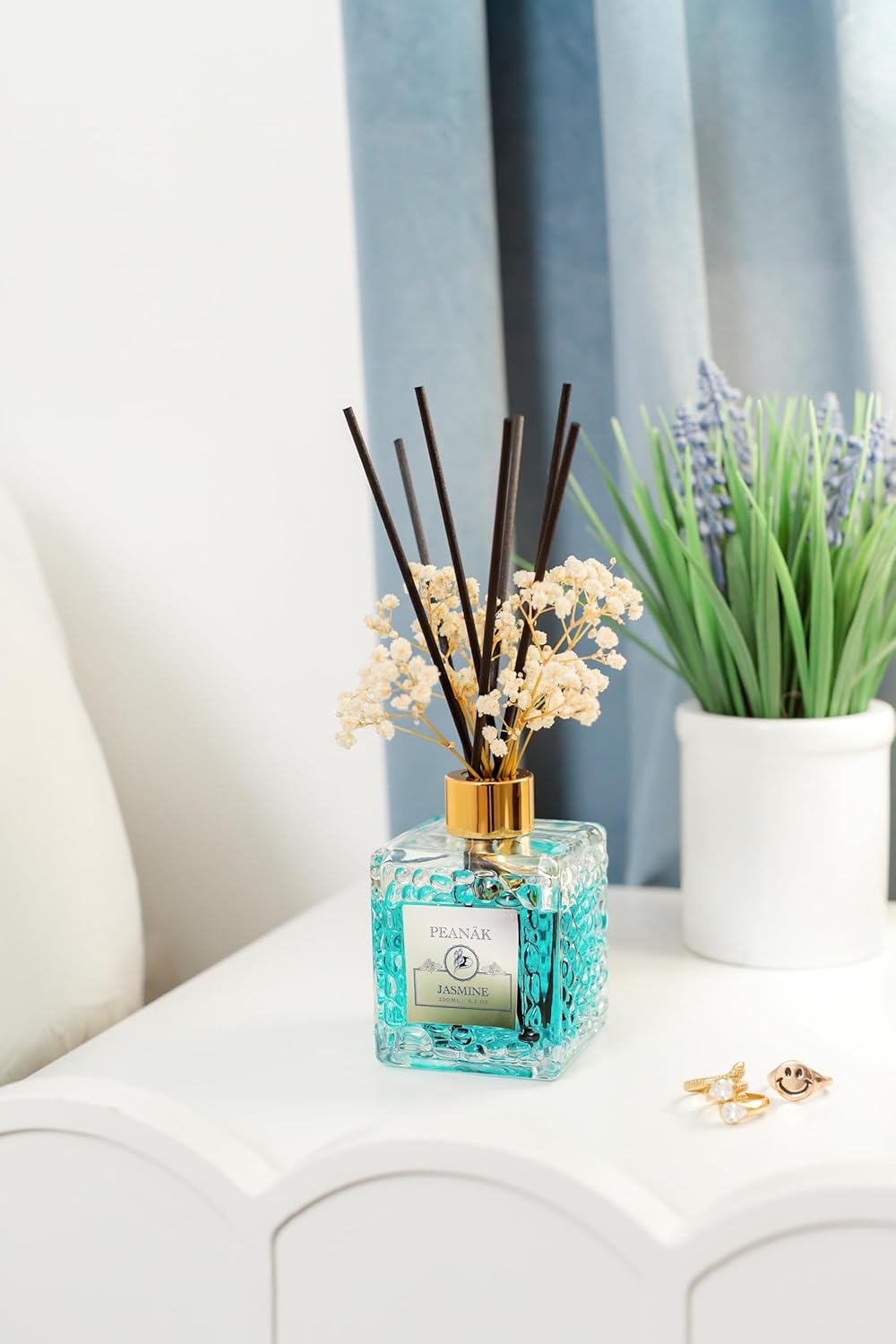 PEANAK Reed Diffuser Set Jasmine Amber Oil