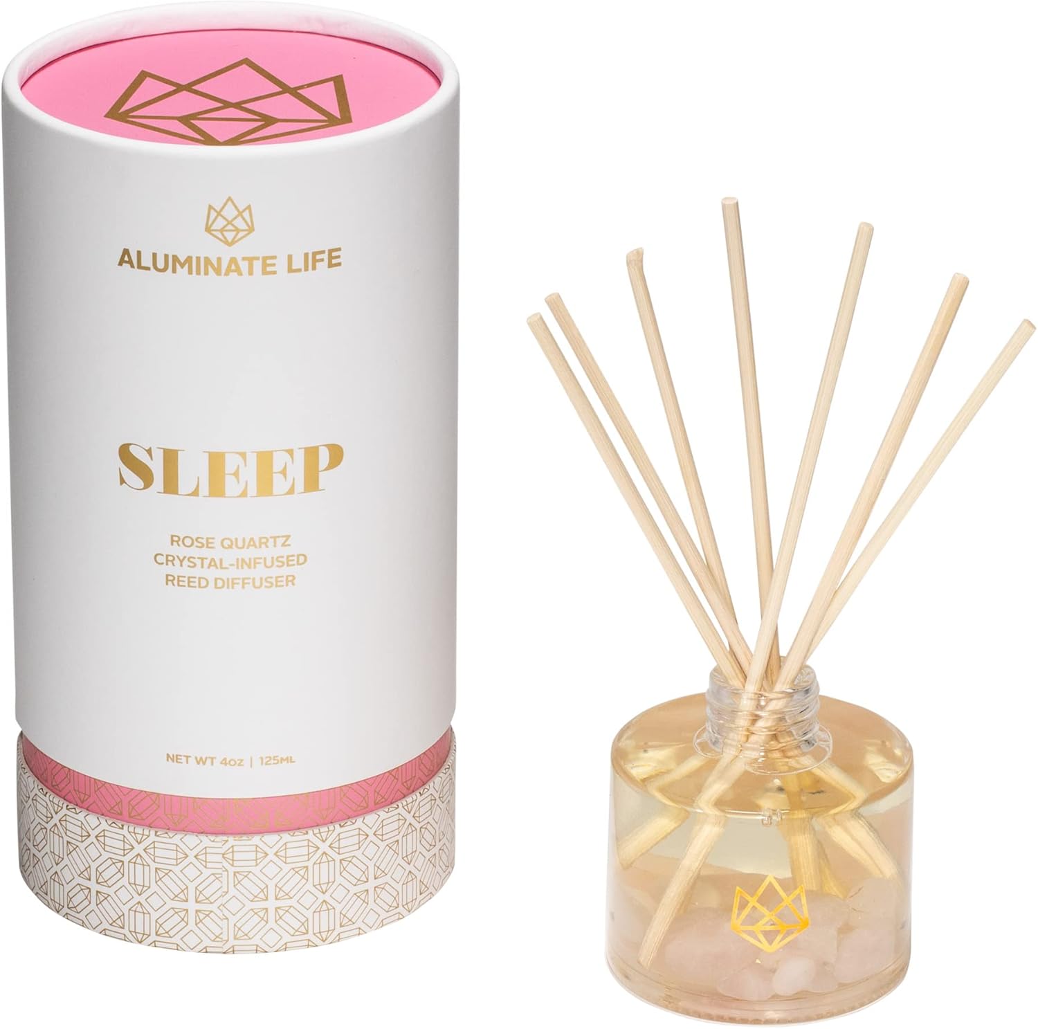 Crystal Infused Reed Diffuser 4 Oz - Sleep Rose Lavender Vanilla