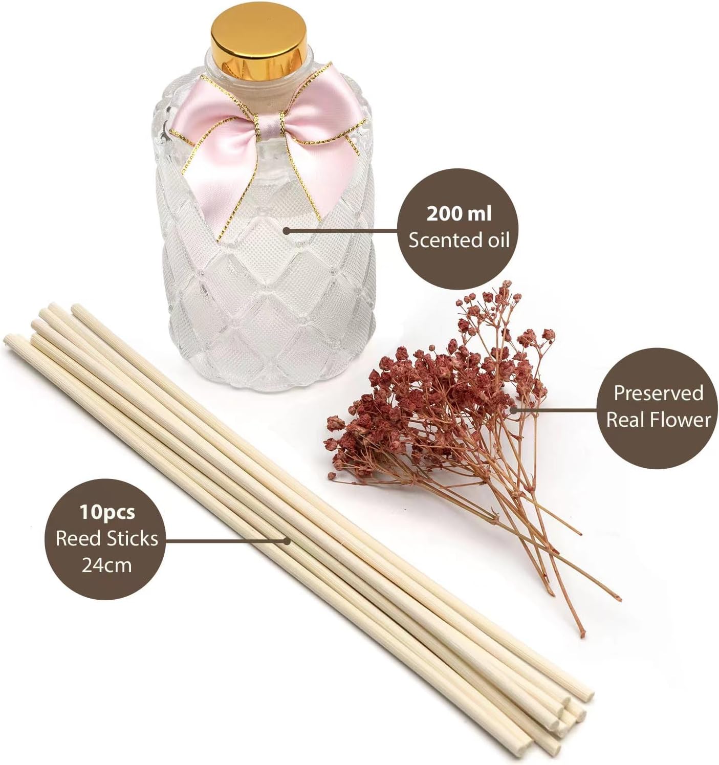 UCC Premium Reed Diffuser Set Rose Sandalwood Scent
