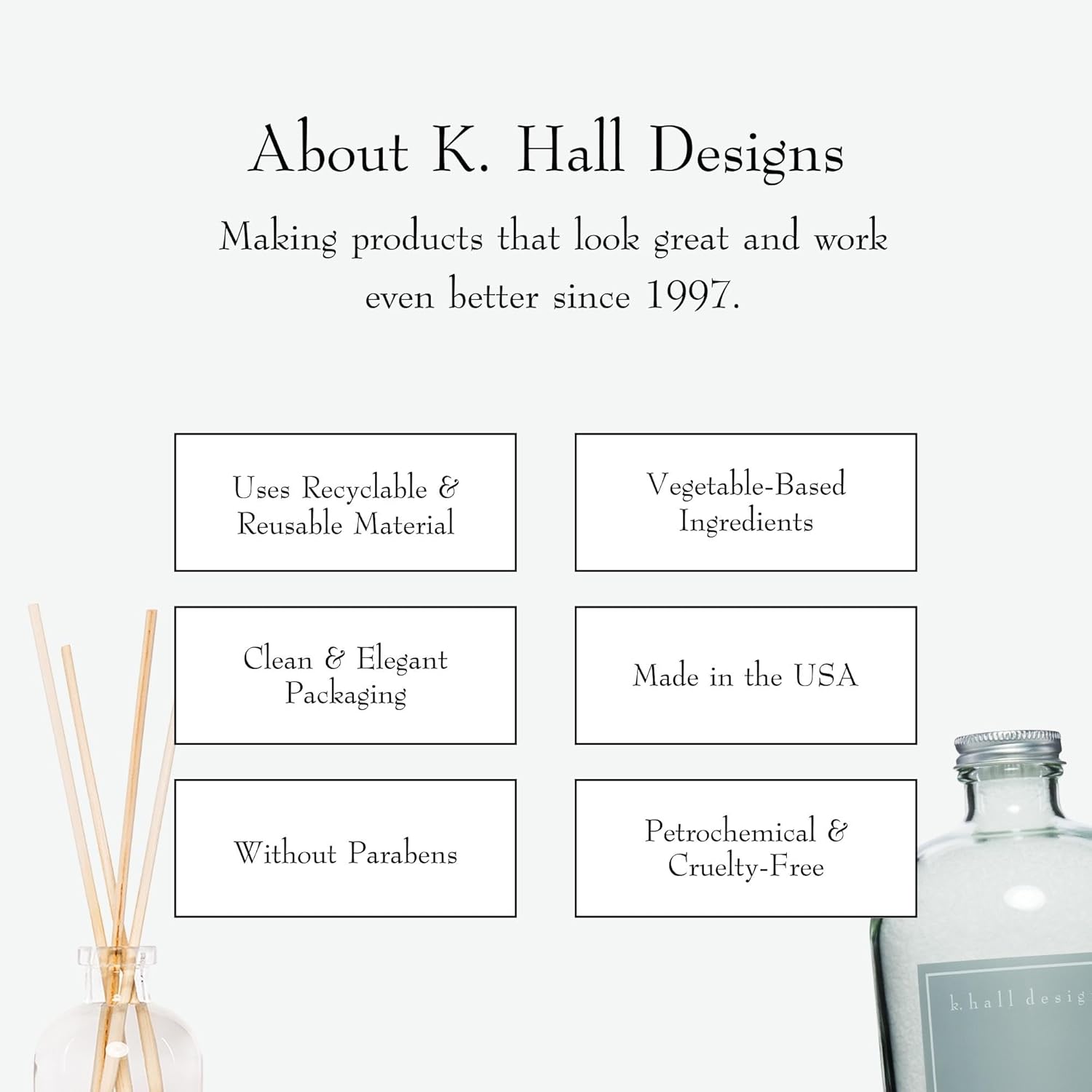 K Hall Designs Washed Cotton Reed Diffuser Set