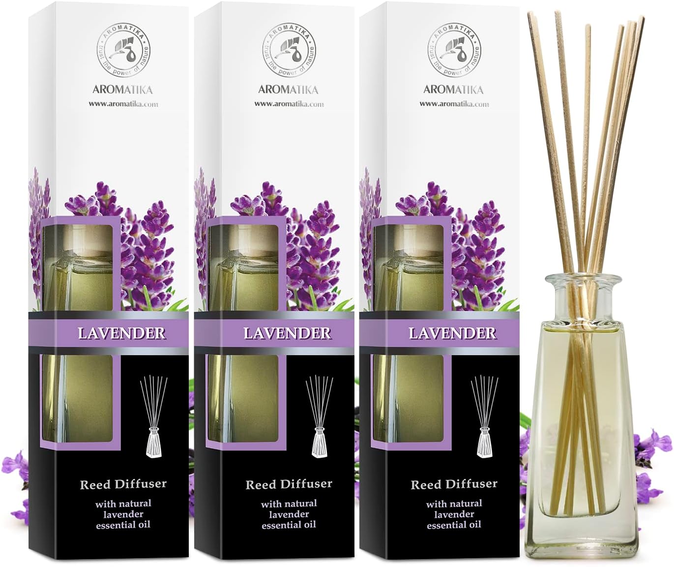 Natural Essential Oil Reed Diffuser Set - 3 x 34 Fl Oz