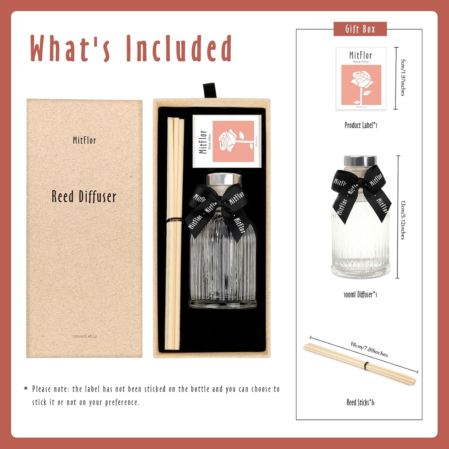 MitFlor Rose Atlas Reed Diffuser Set