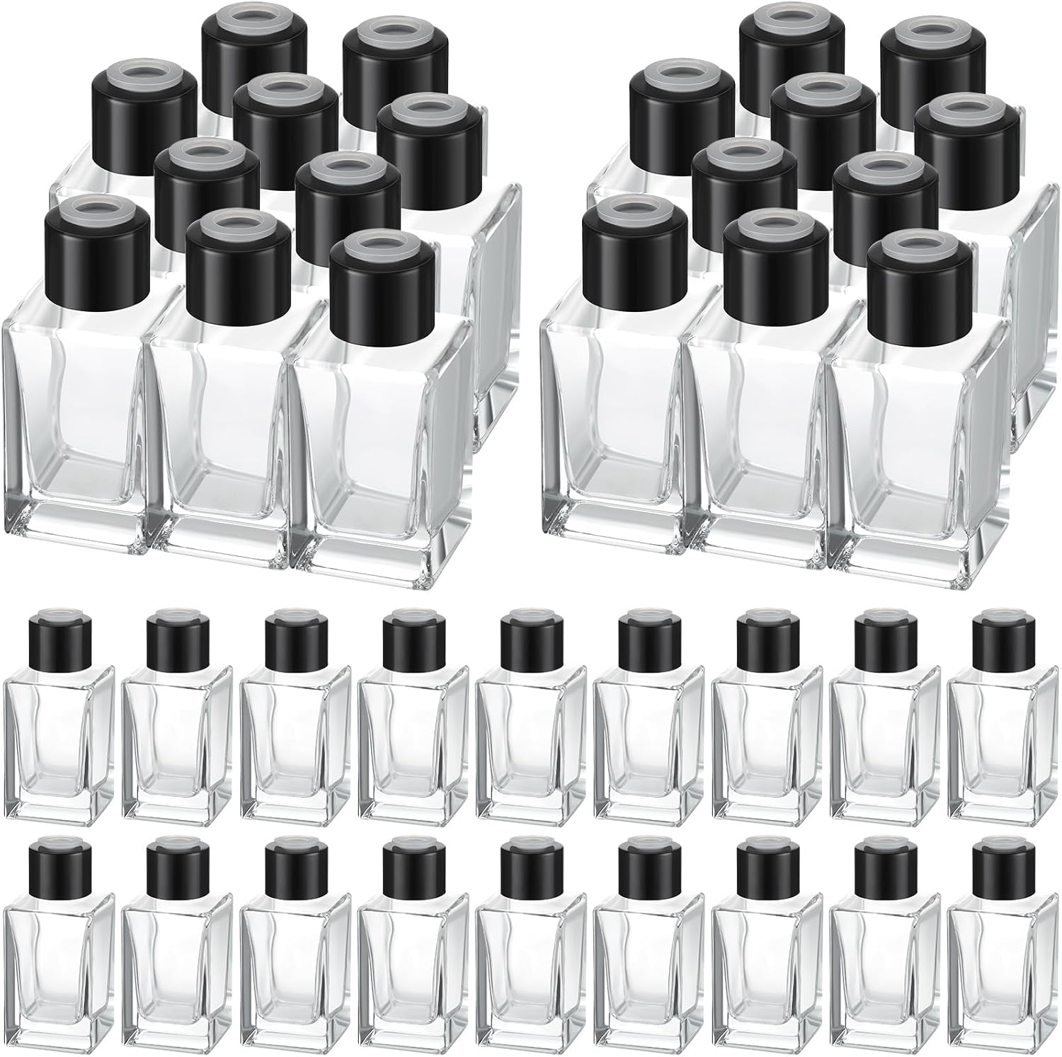 Umigy 50 Piece Glass Diffuser Set with Black Caps