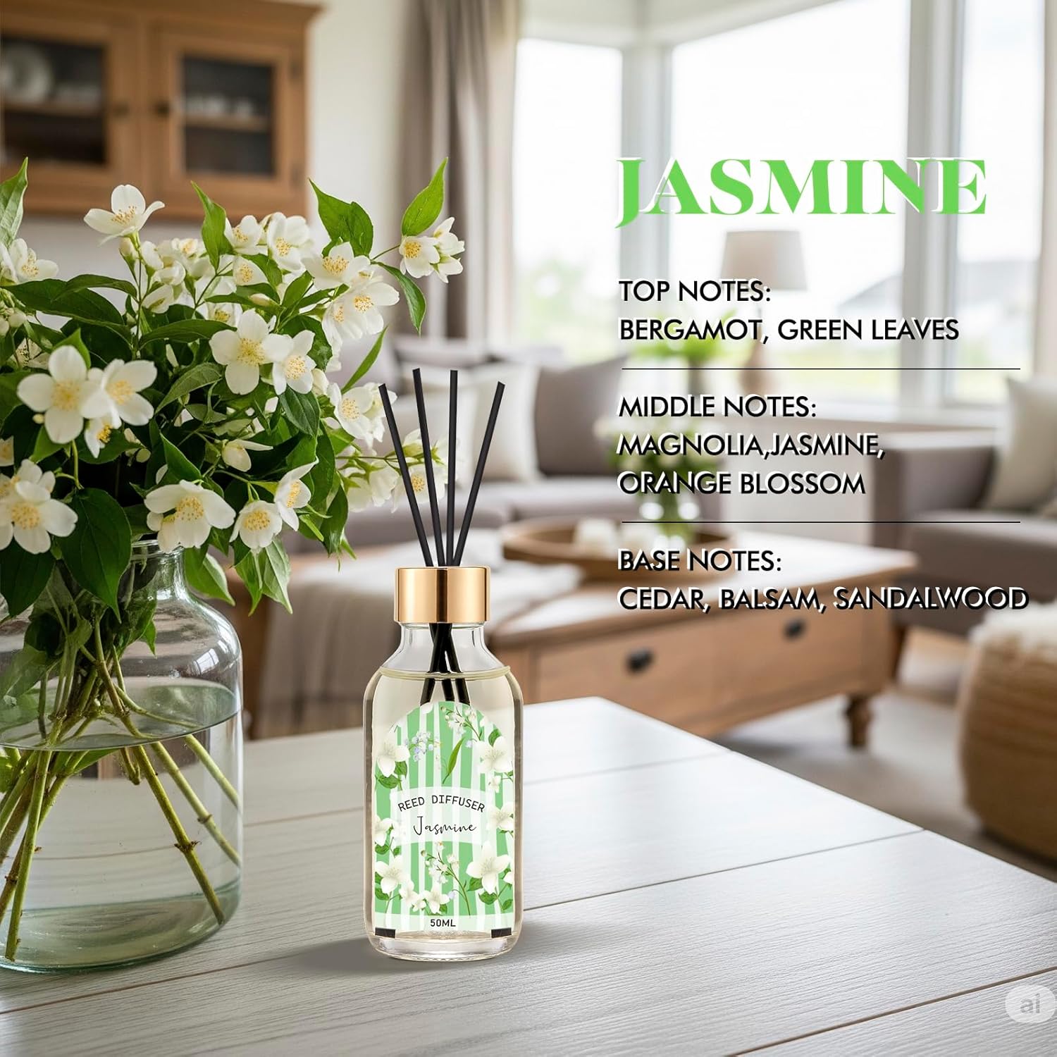 3 Pack Linen Eucalyptus Jasmine Reed Diffuser Set