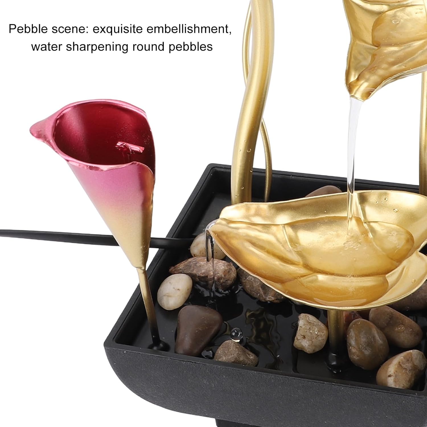 Tomotato Tabletop Fountain with LED Light and USB Power