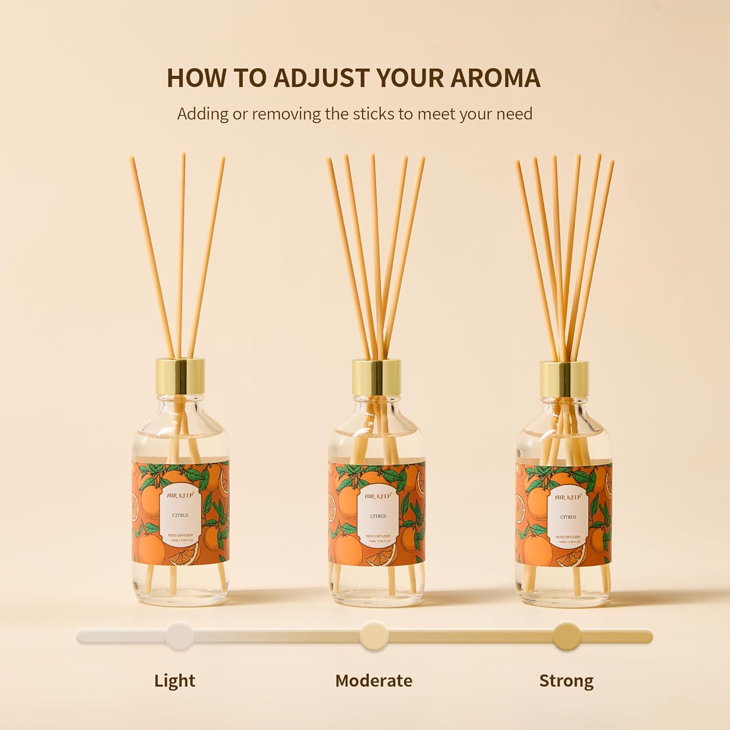 Airkeep Lavender Reed Diffuser Set with 8 Sticks 676 Oz