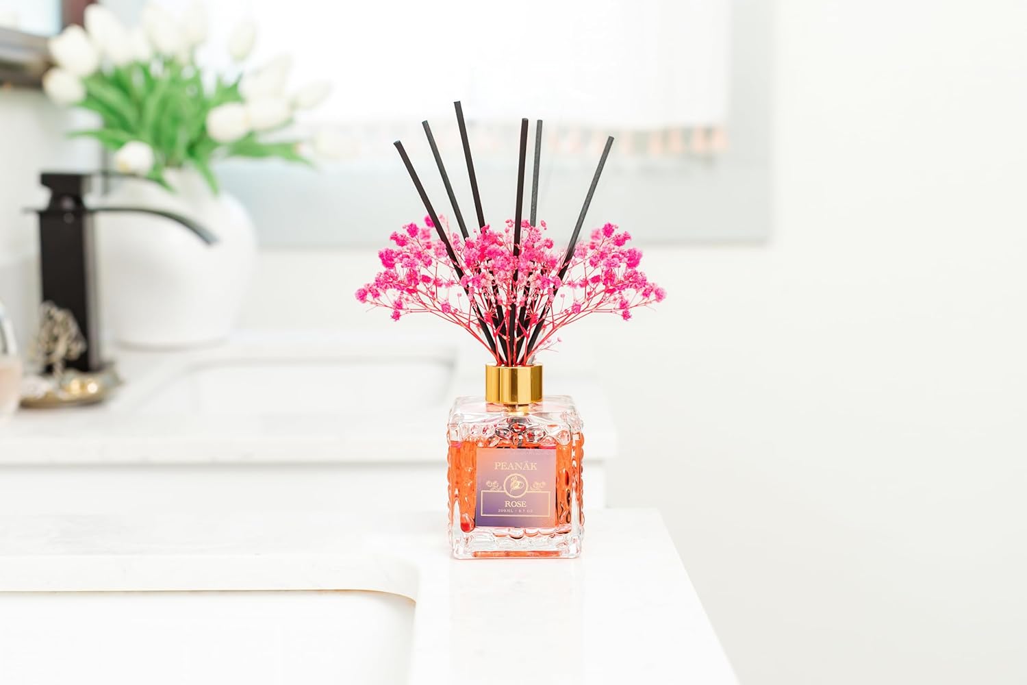 PEANAK Reed Diffuser Set Rose Honey 67oz Set of 2