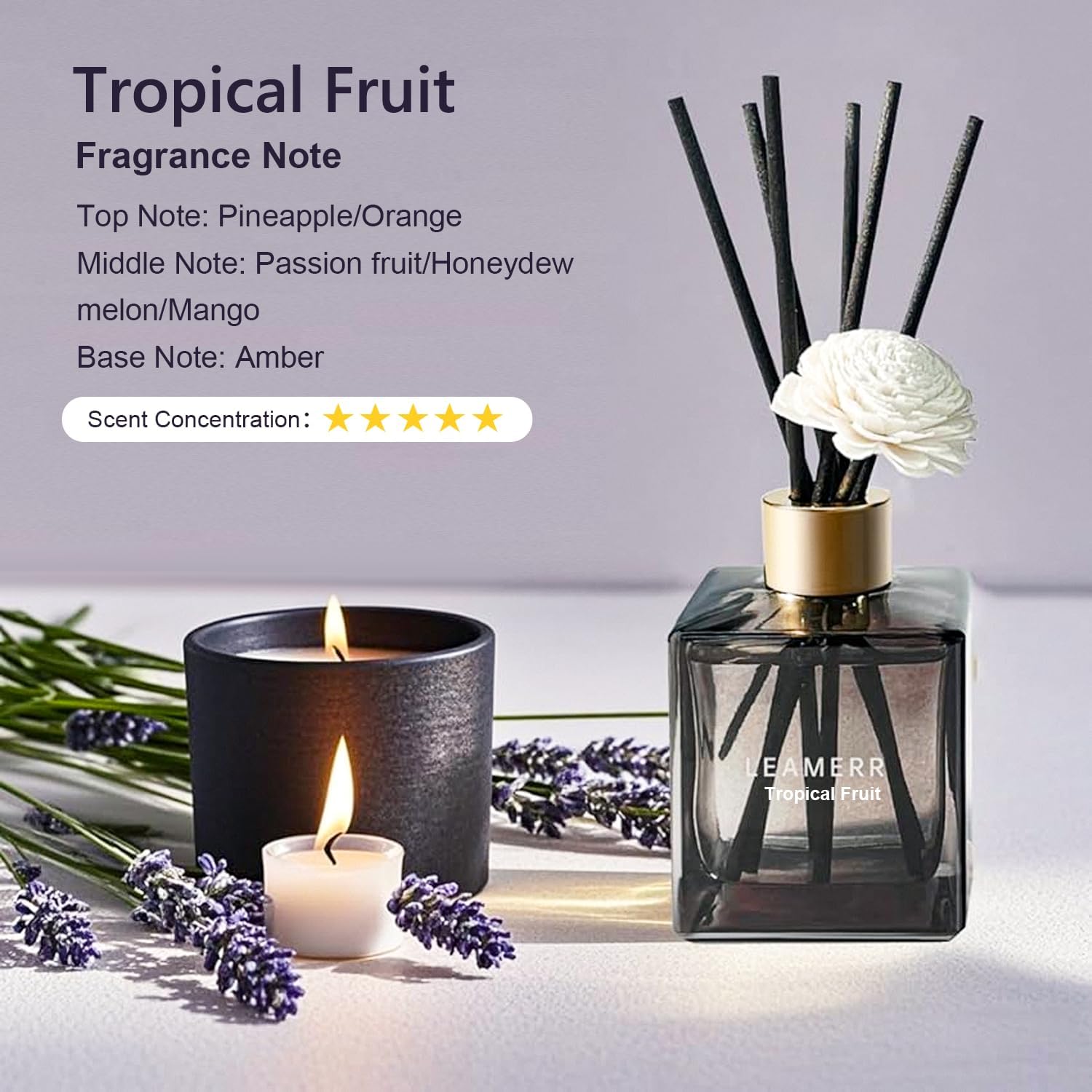 LEAMERR Tropical Fruit Reed Diffuser Set