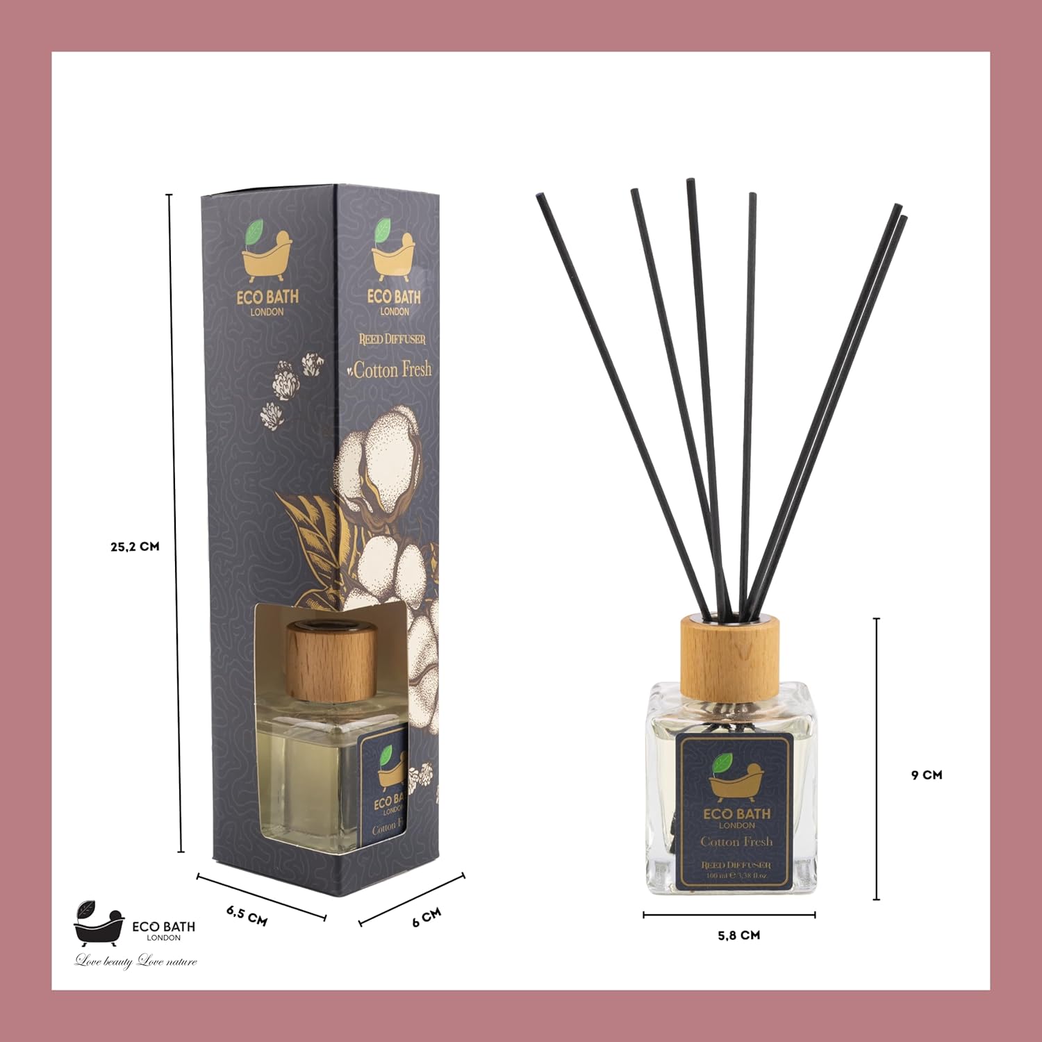 Eco Bath London Reed Diffuser Set - Cotton Fresh